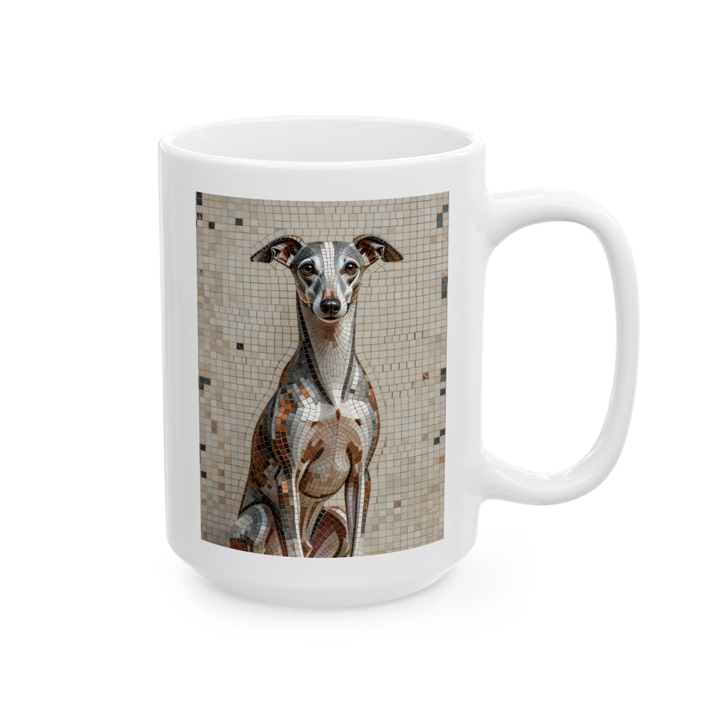 Whippet Coffee Mug | Living Work of Art Collection | Mosaic Style