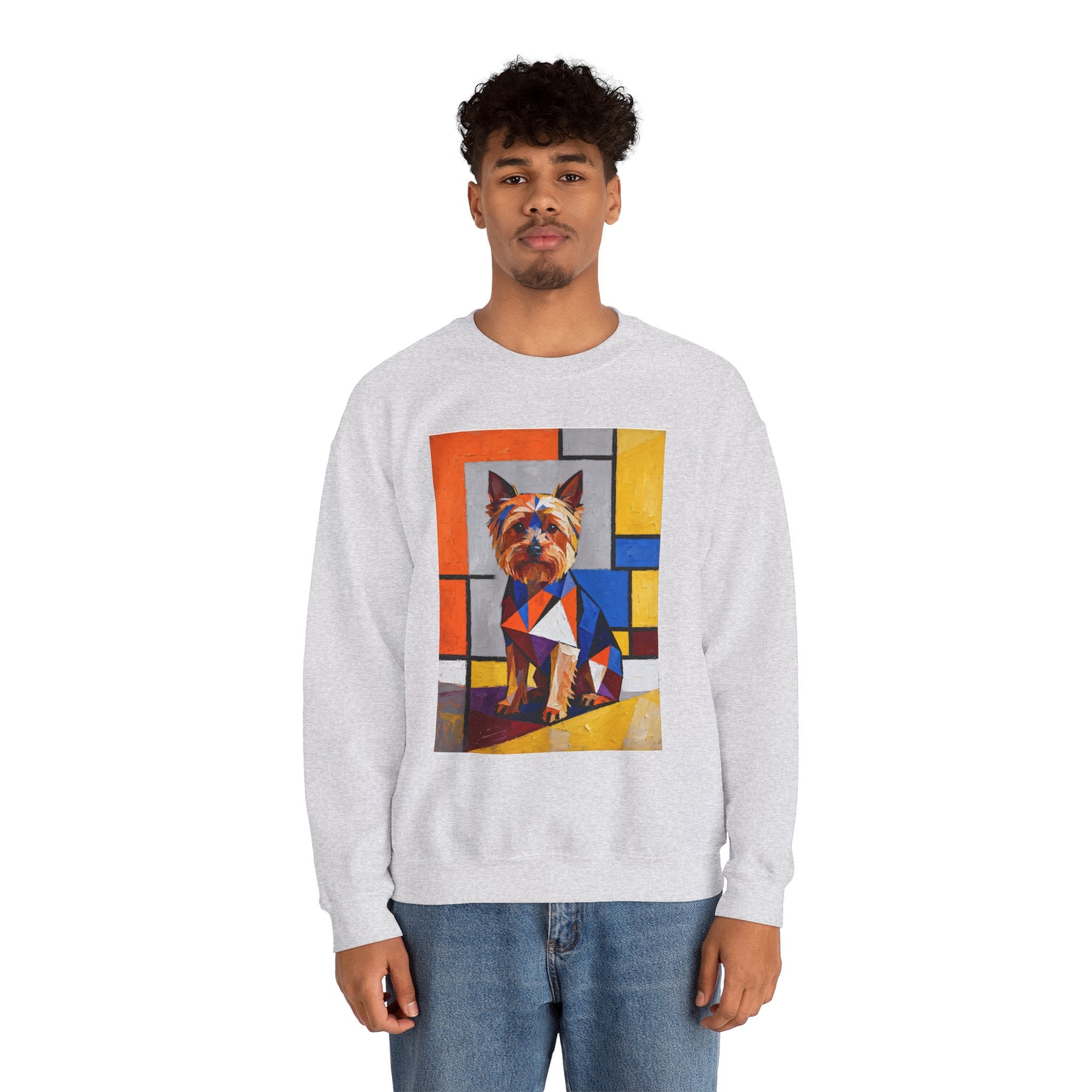 Yorkshire Terrier Sweatshirt | Living Work of Art Collection | Cubist Style