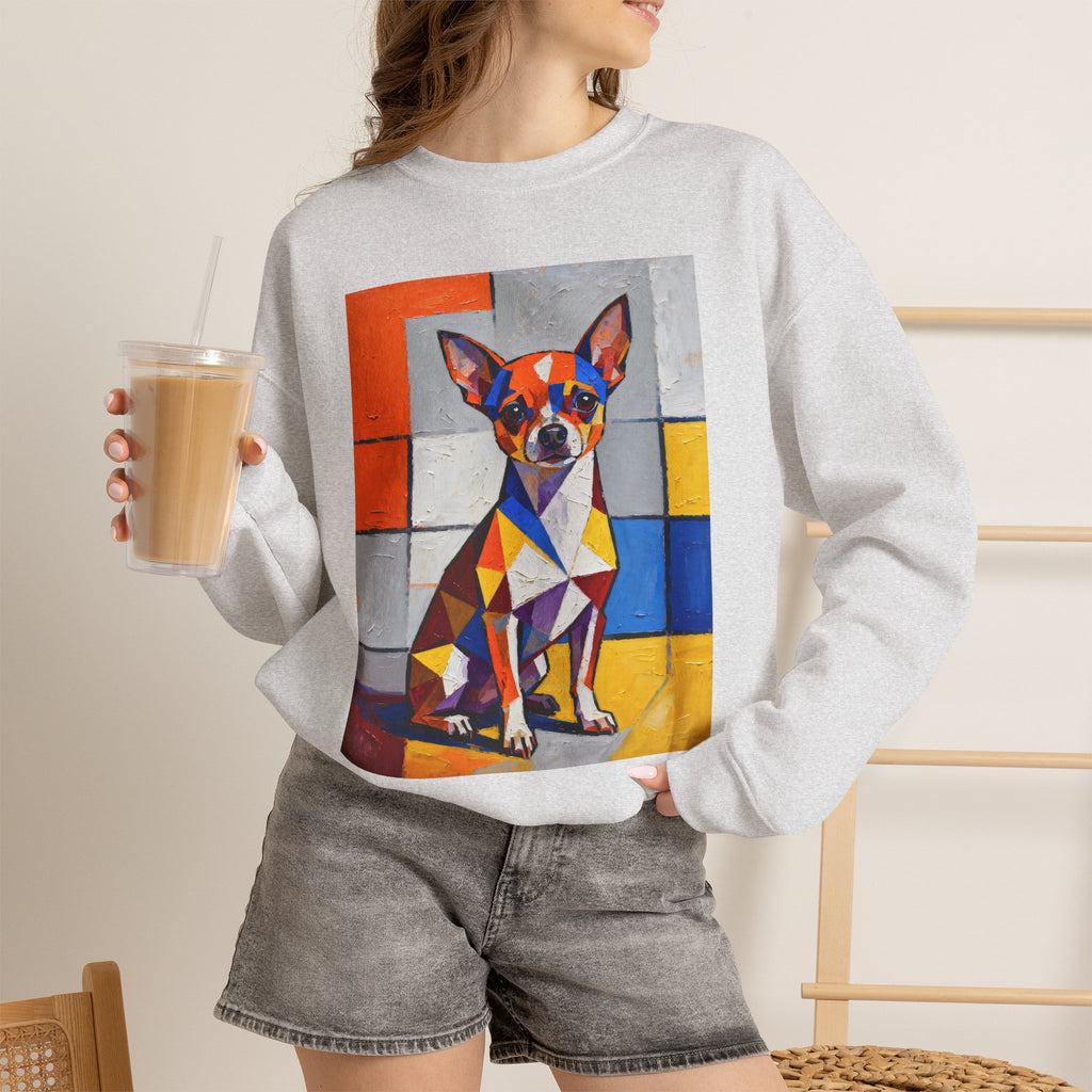 Chihuahua Sweatshirt | Living Work of Art Collection | Cubist Style