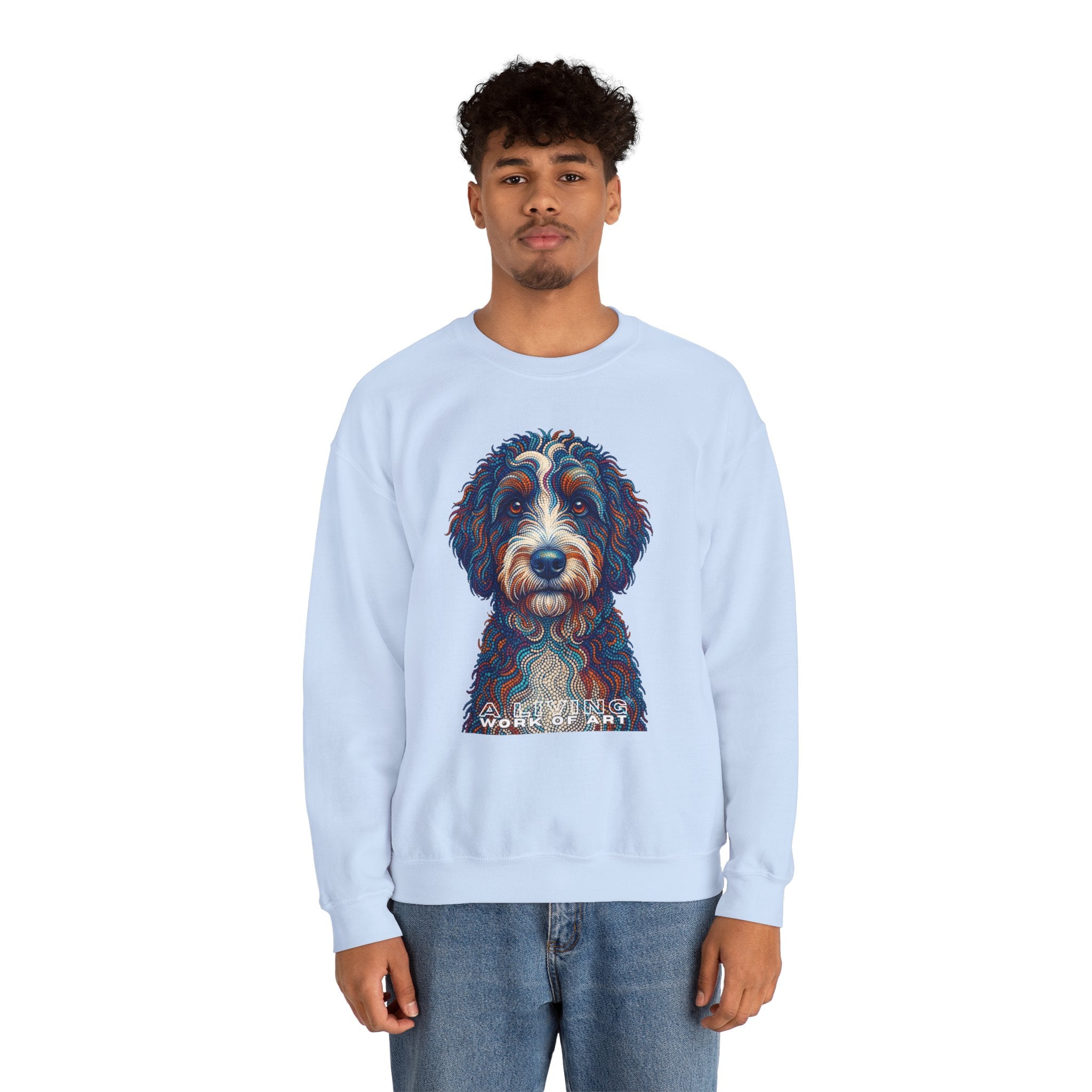 Bernedoodle Sweatshirt | Living Work of Art Collection | Pointillism Style