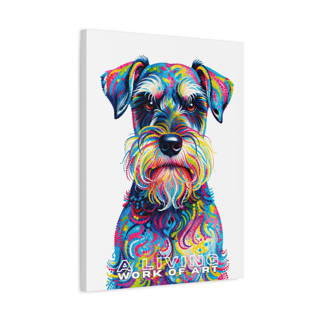 Schnauzer Canvas Wall Art | Living Work of Art Collection | Pointillism Style Print