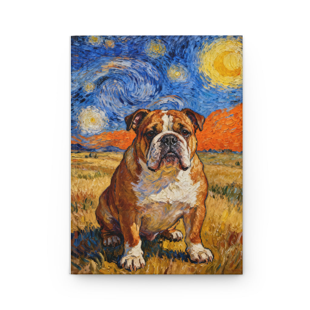 Bulldog In A Field Notebook - Van Gogh Style | Living Work of Art Collection
