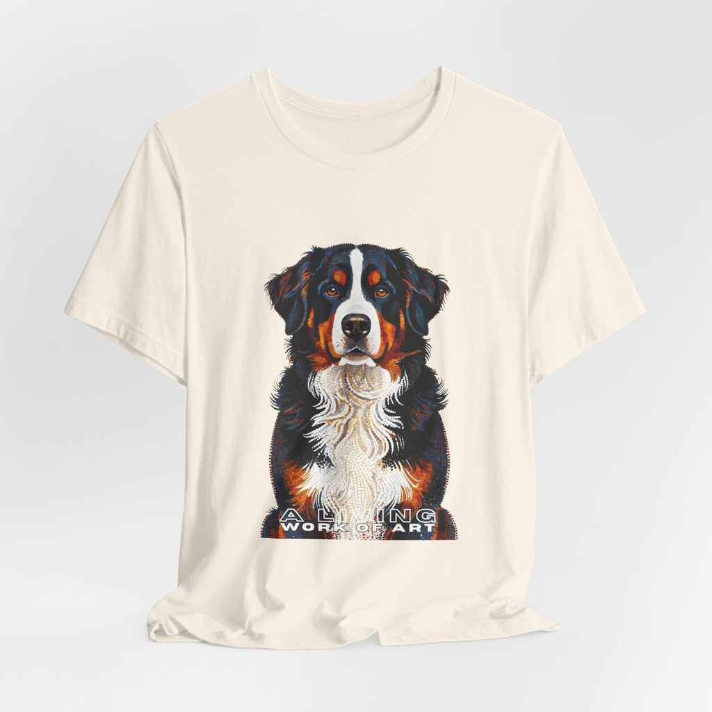 Bernese Mountain Dog T Shirt | Living Work of Art Collection | Pointillism Style