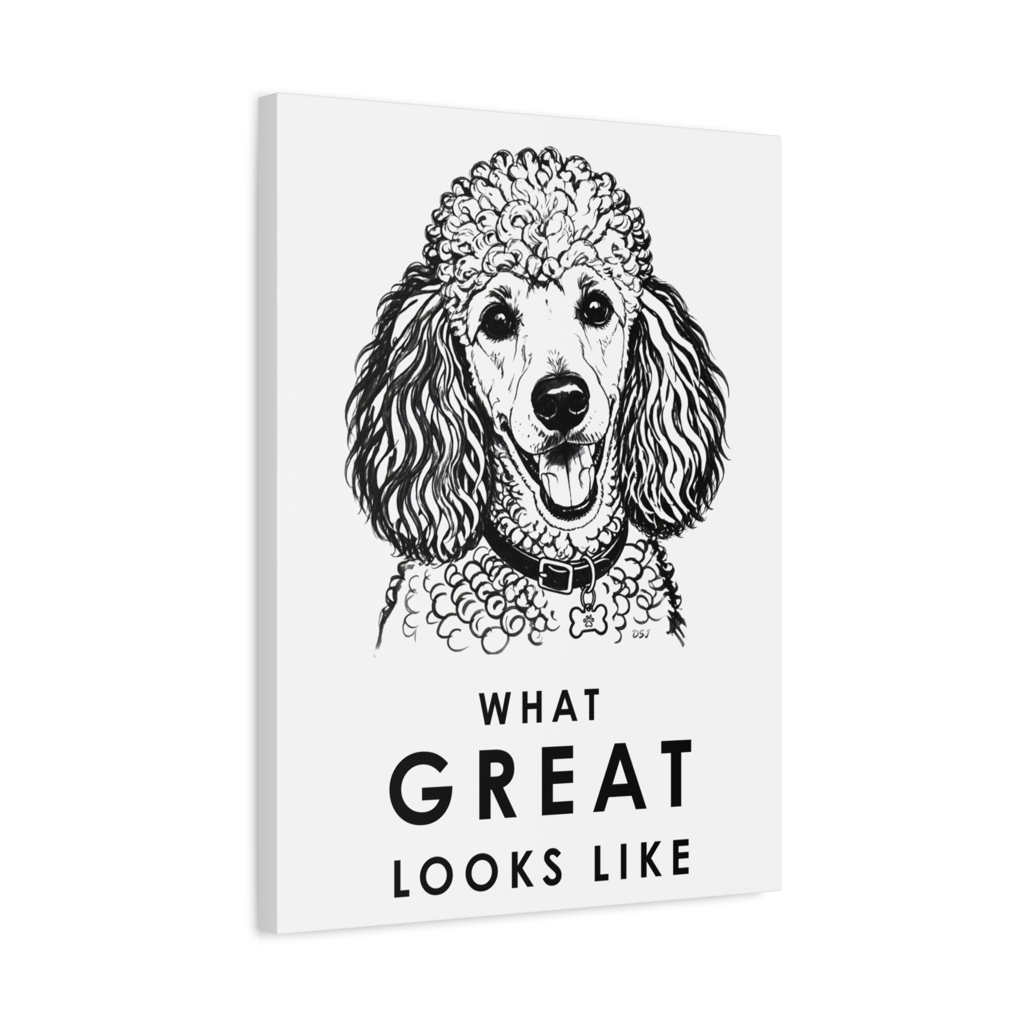 Poodle Canvas Wall Art | What Great Looks Like | Minimalist Line Art Print