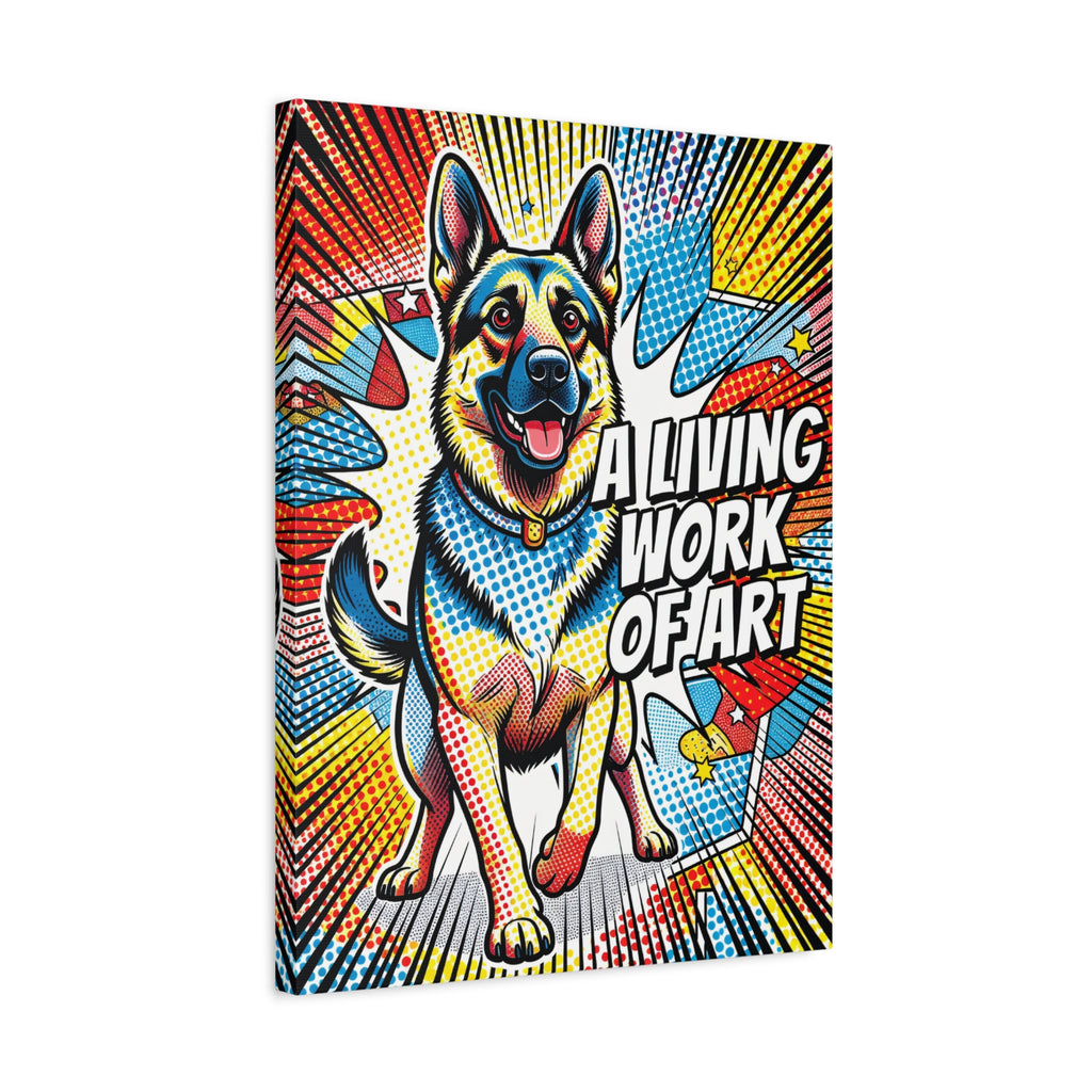 German Shepherd Canvas Wall Art | Living Work of Art Collection | Pop Art Print