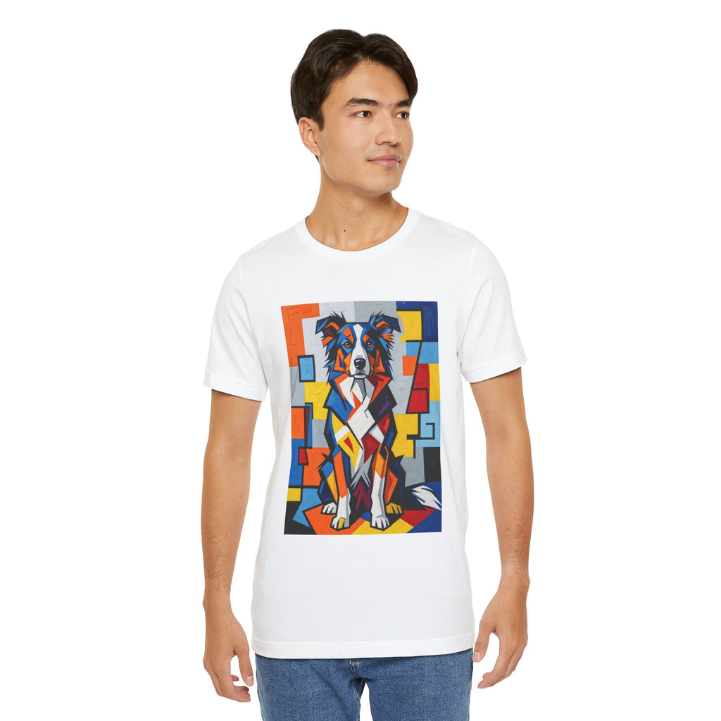 Border Collie T Shirt | Living Work of Art Collection | Cubist Style