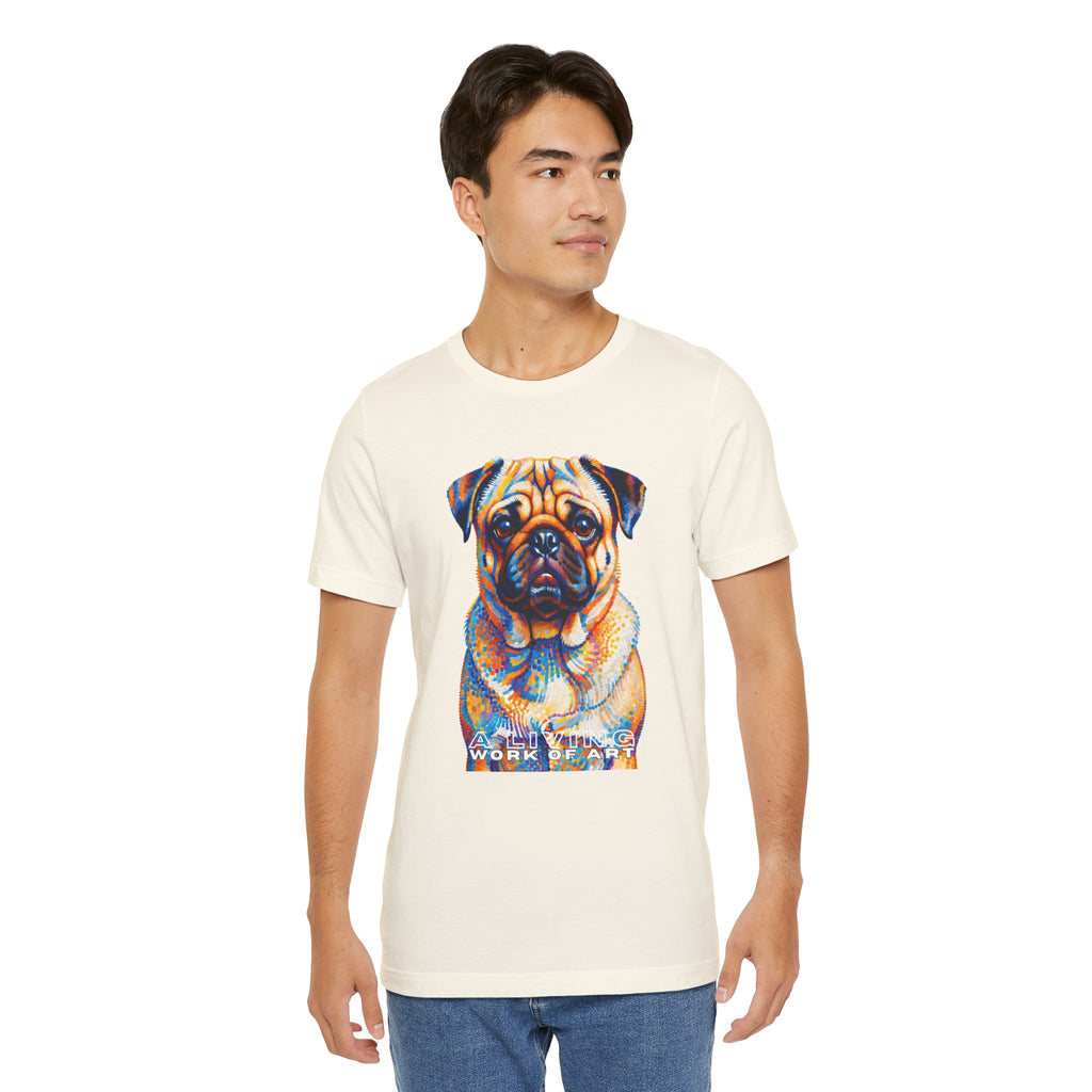 Pug T Shirt | Living Work of Art Collection | Pointillism Style