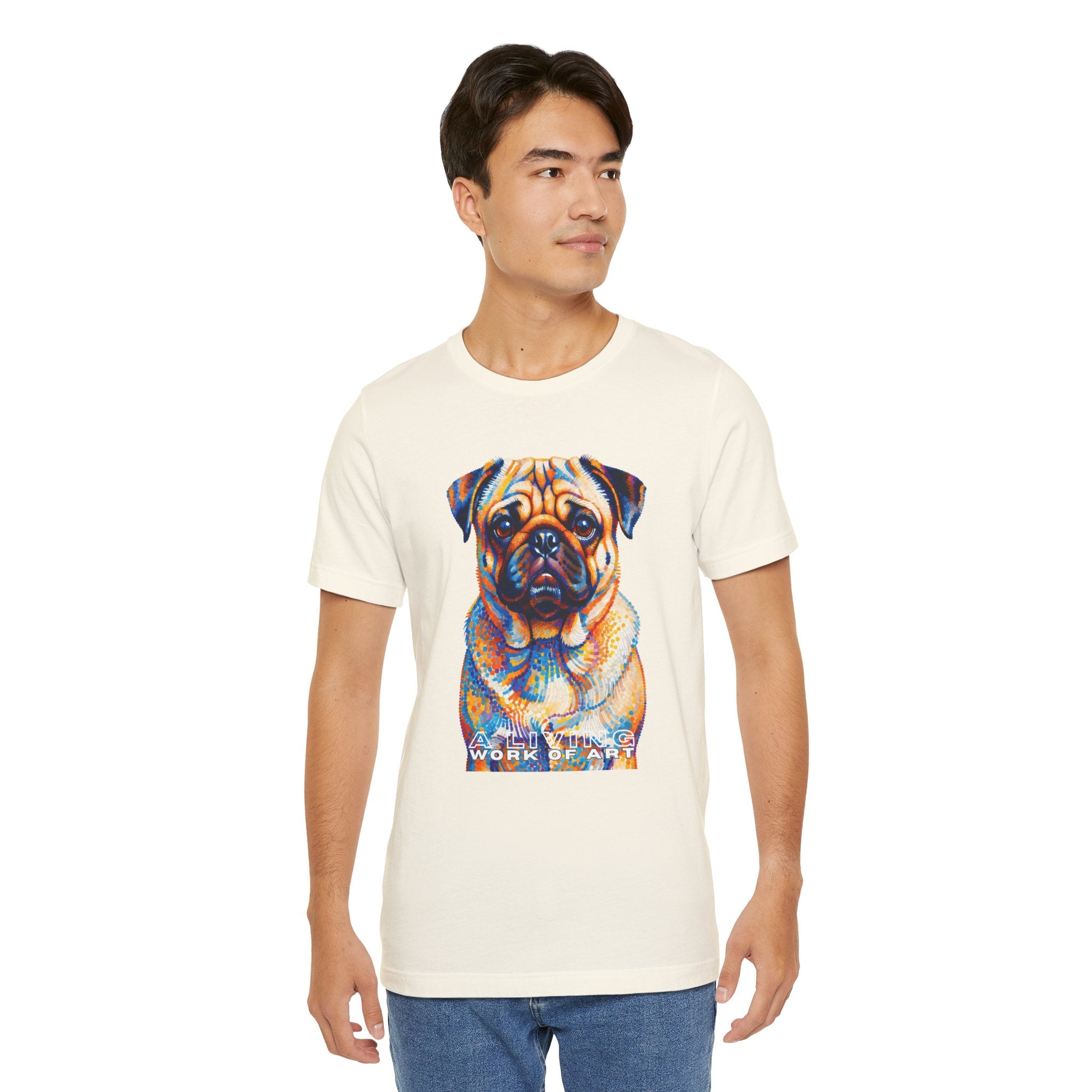 Pug T Shirt | Living Work of Art Collection | Pointillism Style