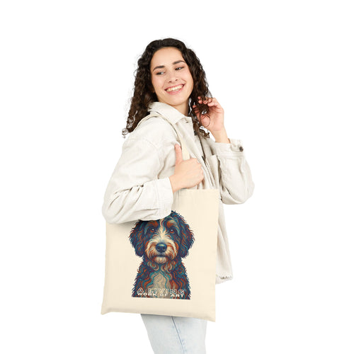 Bernedoodle Tote Bag | Living Work of Art Collection | Pointillism Style