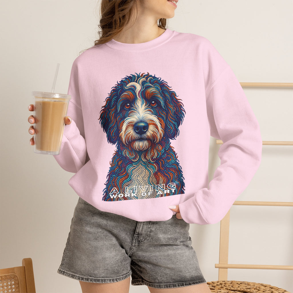 Bernedoodle Sweatshirt | Living Work of Art Collection | Pointillism Style