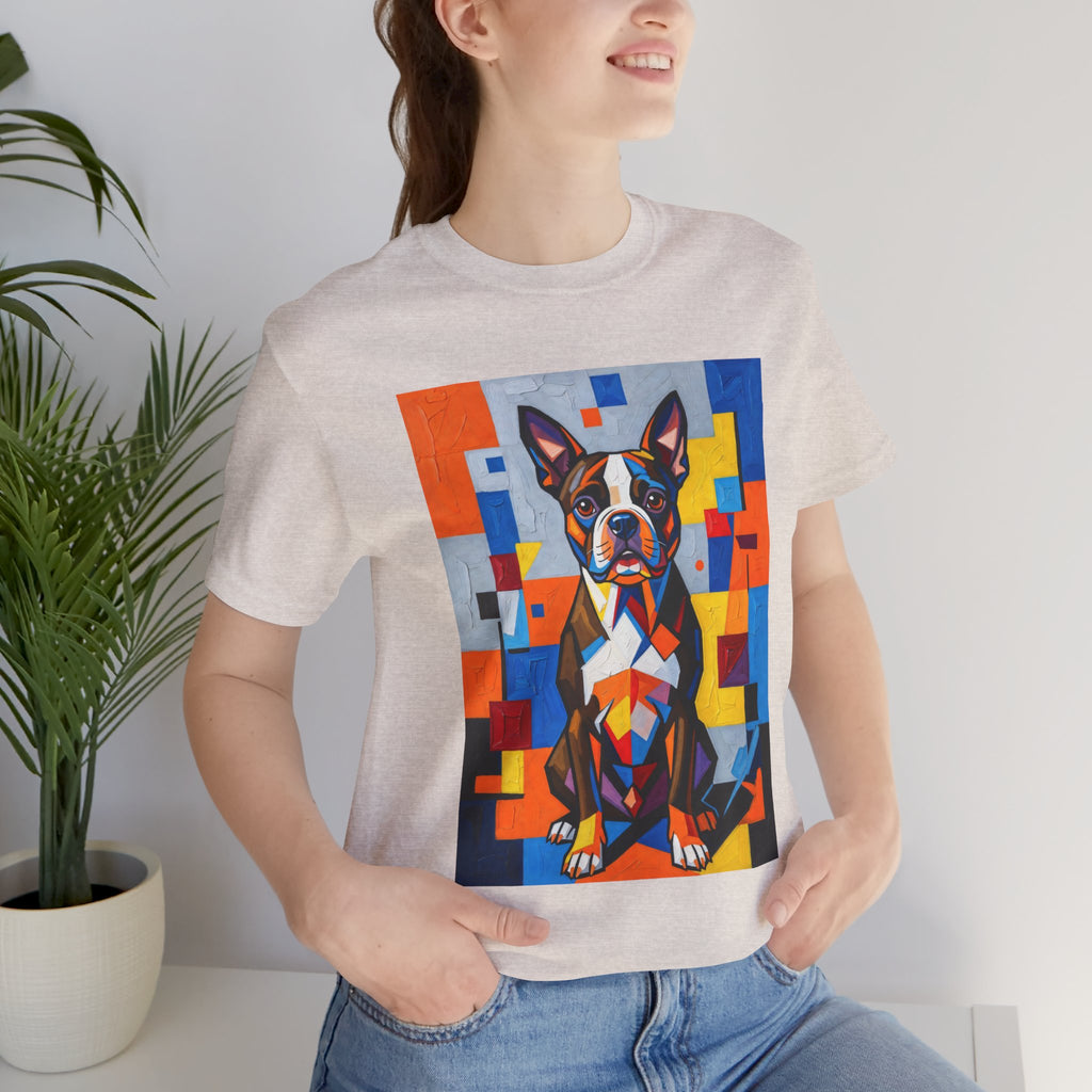 Boston Terrier T Shirt | Living Work of Art Collection | Cubist Style