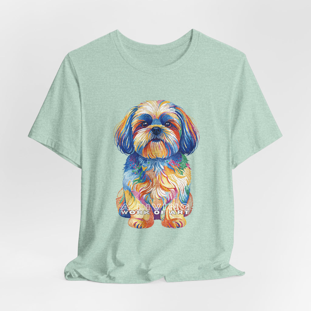Shih Tzu T Shirt | Living Work of Art Collection | Pointillism Style