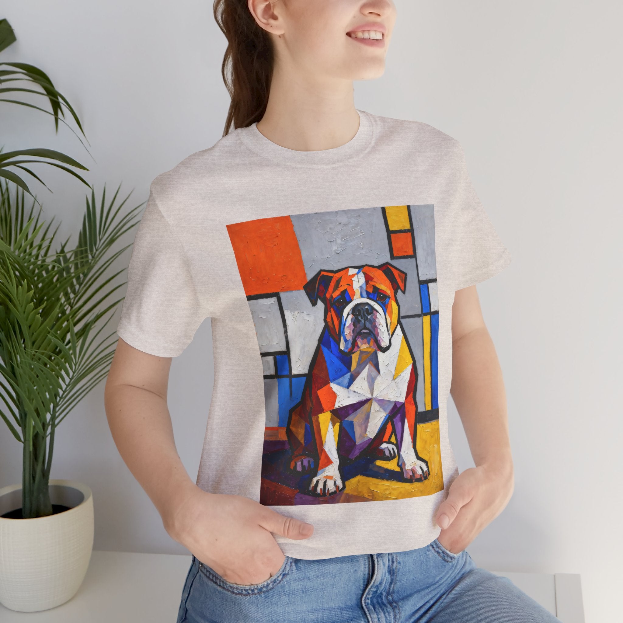 Bulldog T Shirt | Living Work of Art Collection | Cubist Style