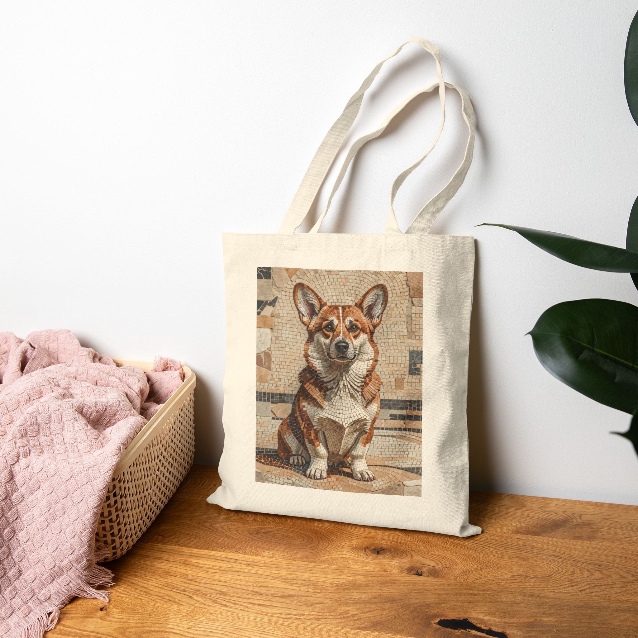 Corgi  Tote Bag | Living Work of Art Collection | Mosaic Style