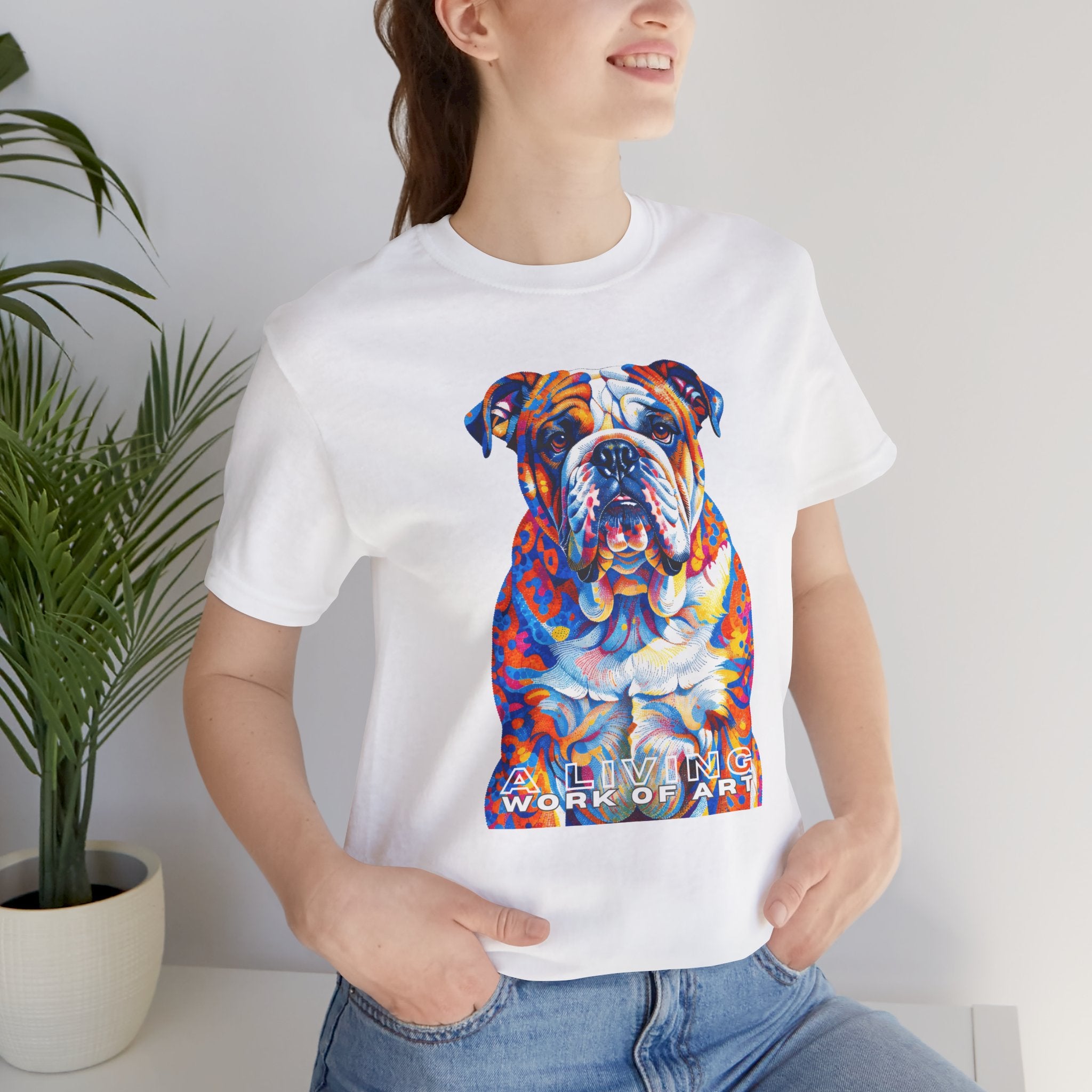 Bulldog T Shirt | Living Work of Art Collection | Pointillism Style