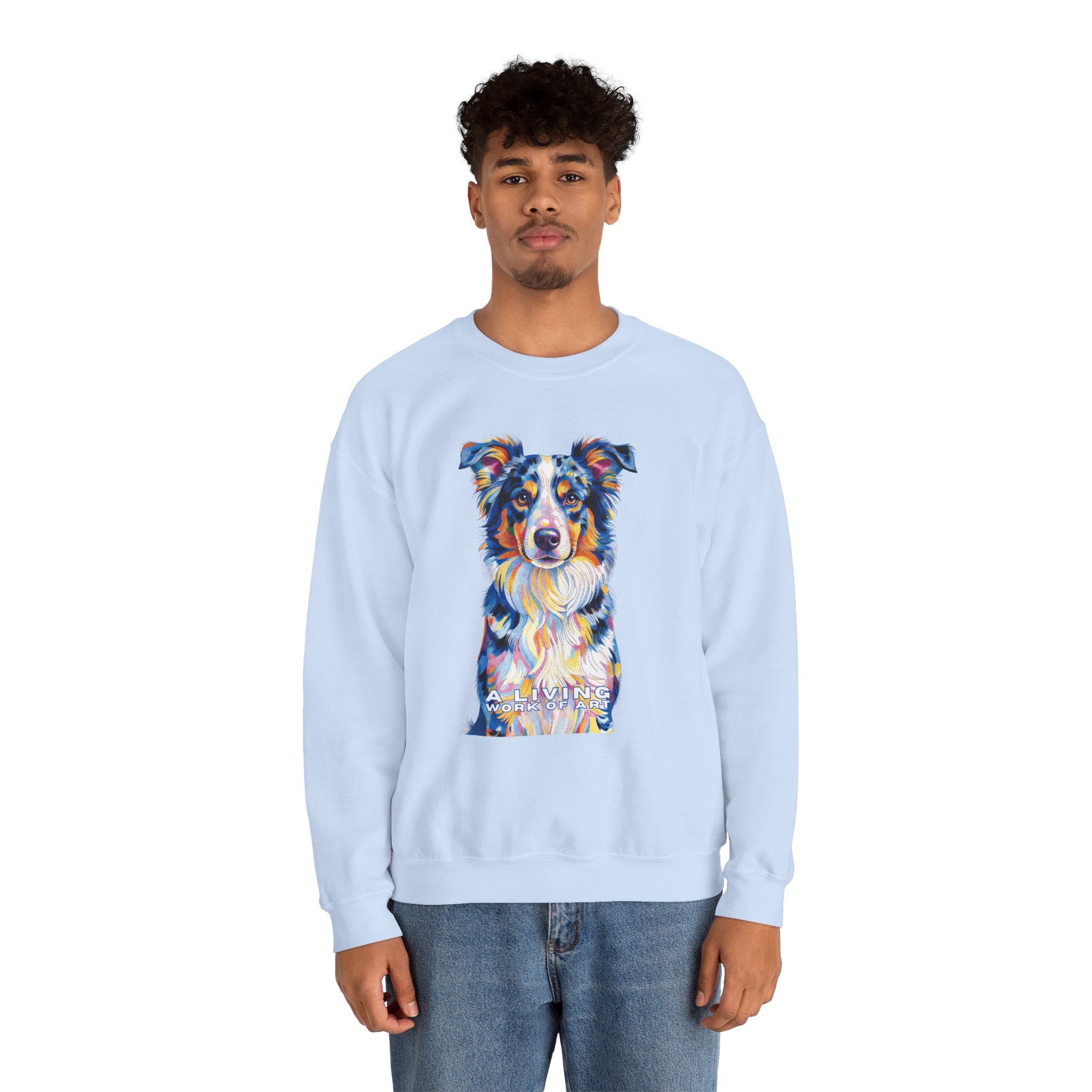 Australian Shepherd Sweatshirt | Living Work of Art Collection | Pointillism Style