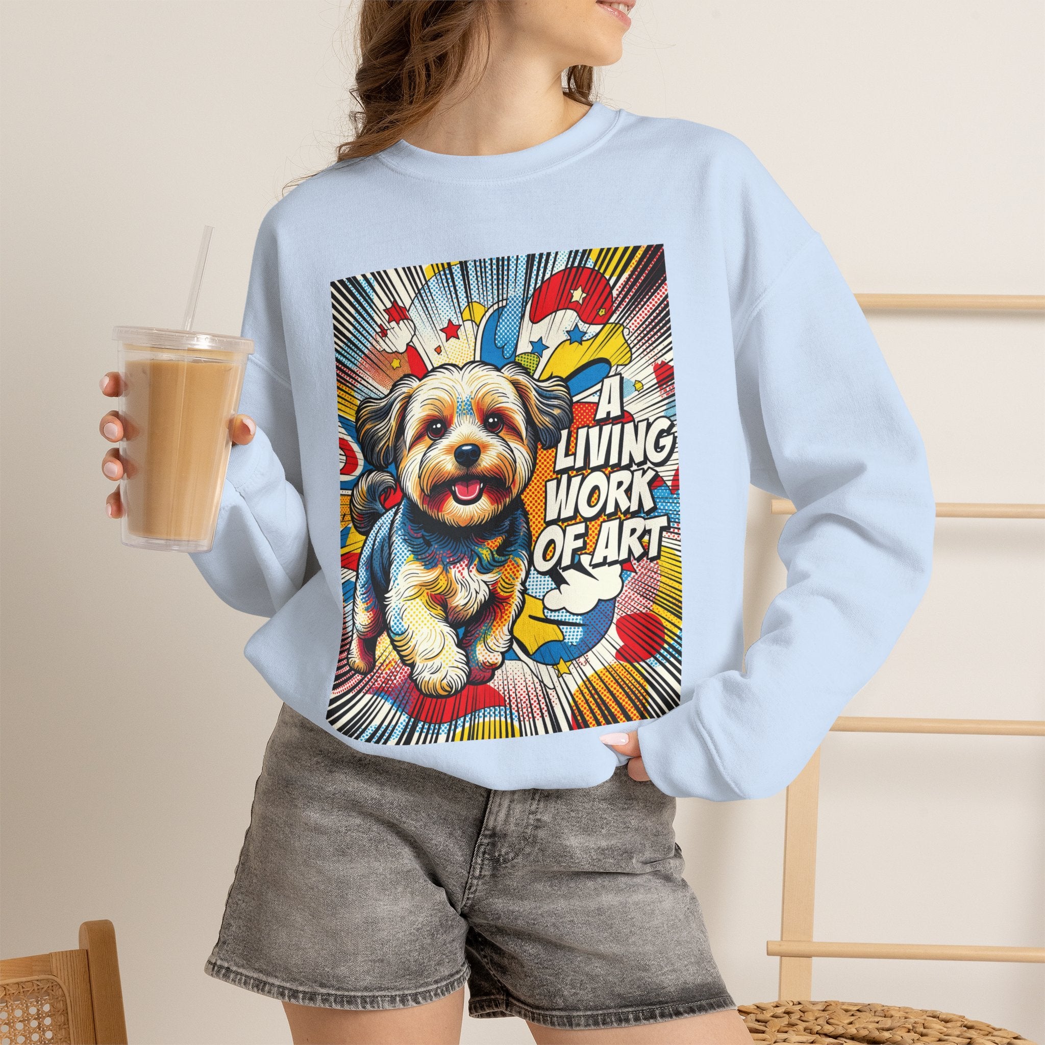 Yorkipoo Sweatshirt | Living Work of Art Collection | Pop Art