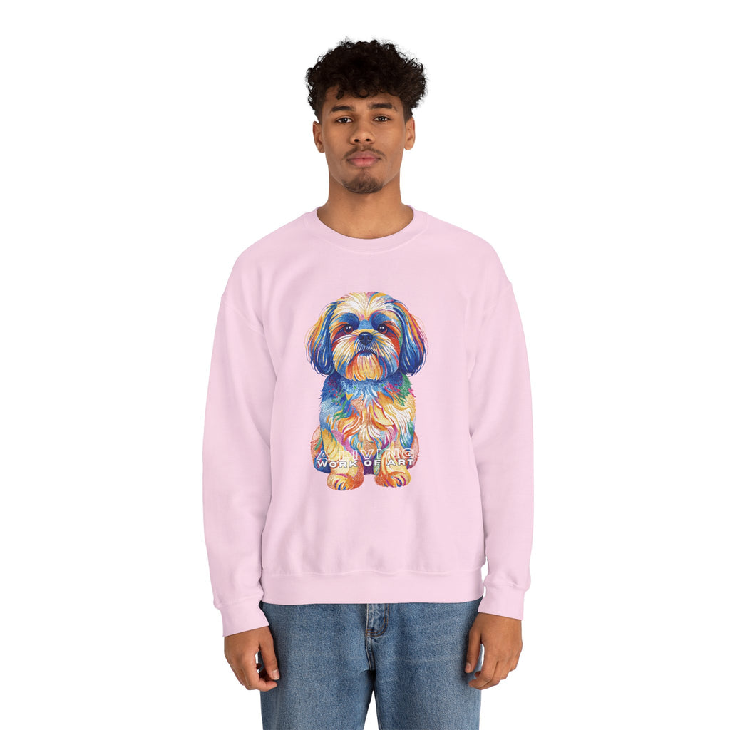 Shih Tzu Sweatshirt | Living Work of Art Collection | Pointillism Style