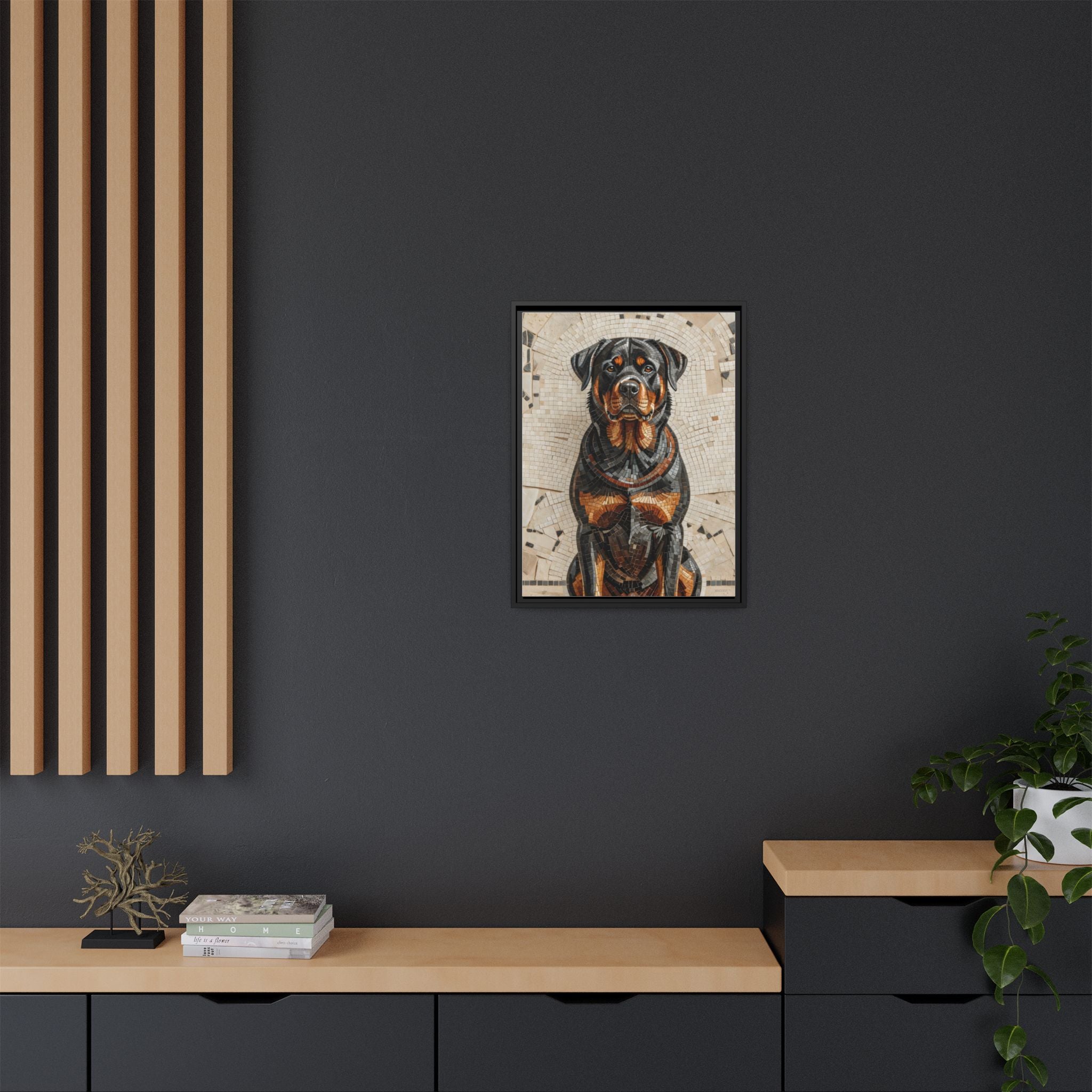 Rottweiler Canvas Wall Art | Living Work of Art Collection | Mosaic Style Print