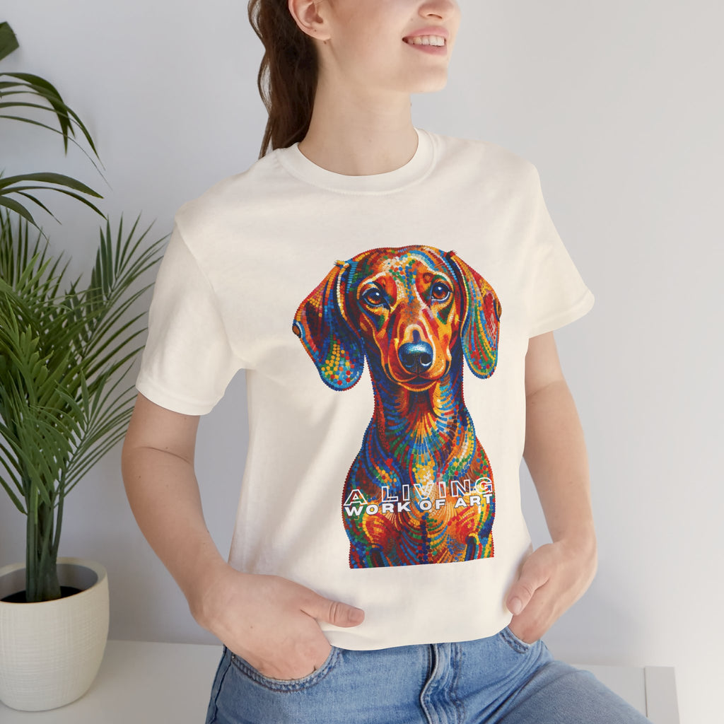 Dachshund T Shirt | Living Work of Art Collection | Pointillism Style