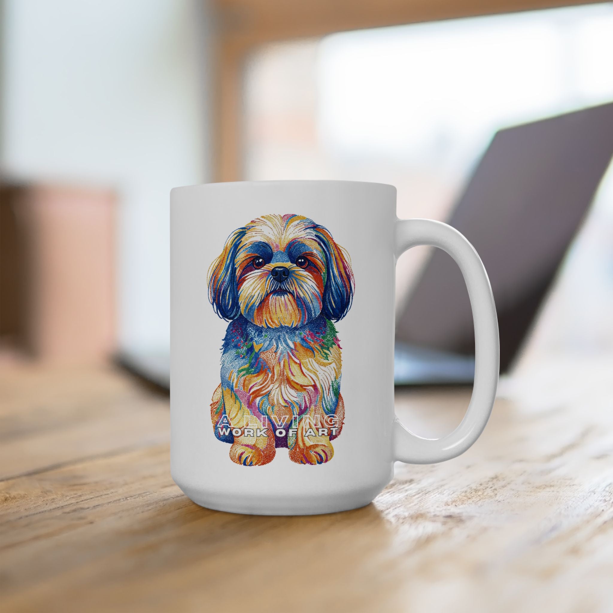 Shih Tzu Coffee Mug | Living Work of Art Collection | Pointillism Style