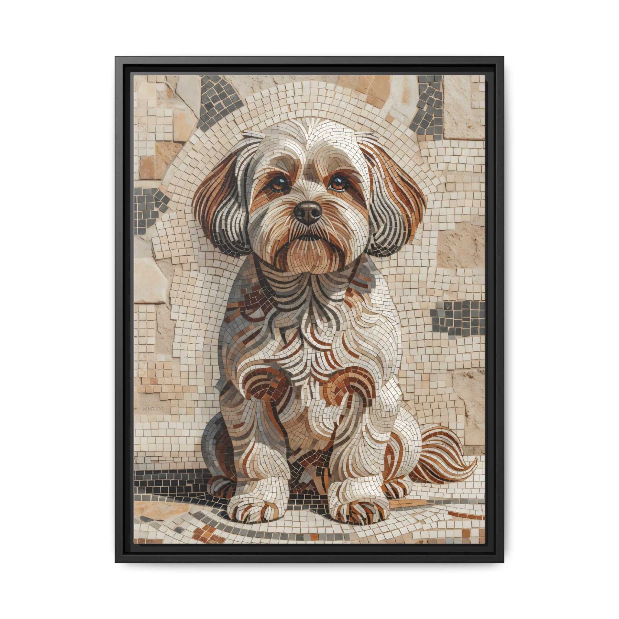 Shih-Poo Canvas Wall Art | Living Work of Art Collection | Mosaic Style Print
