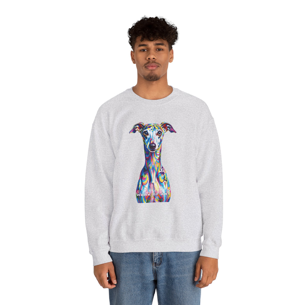 Italian Greyhound Sweatshirt | Living Work of Art Collection | Pointillism Style