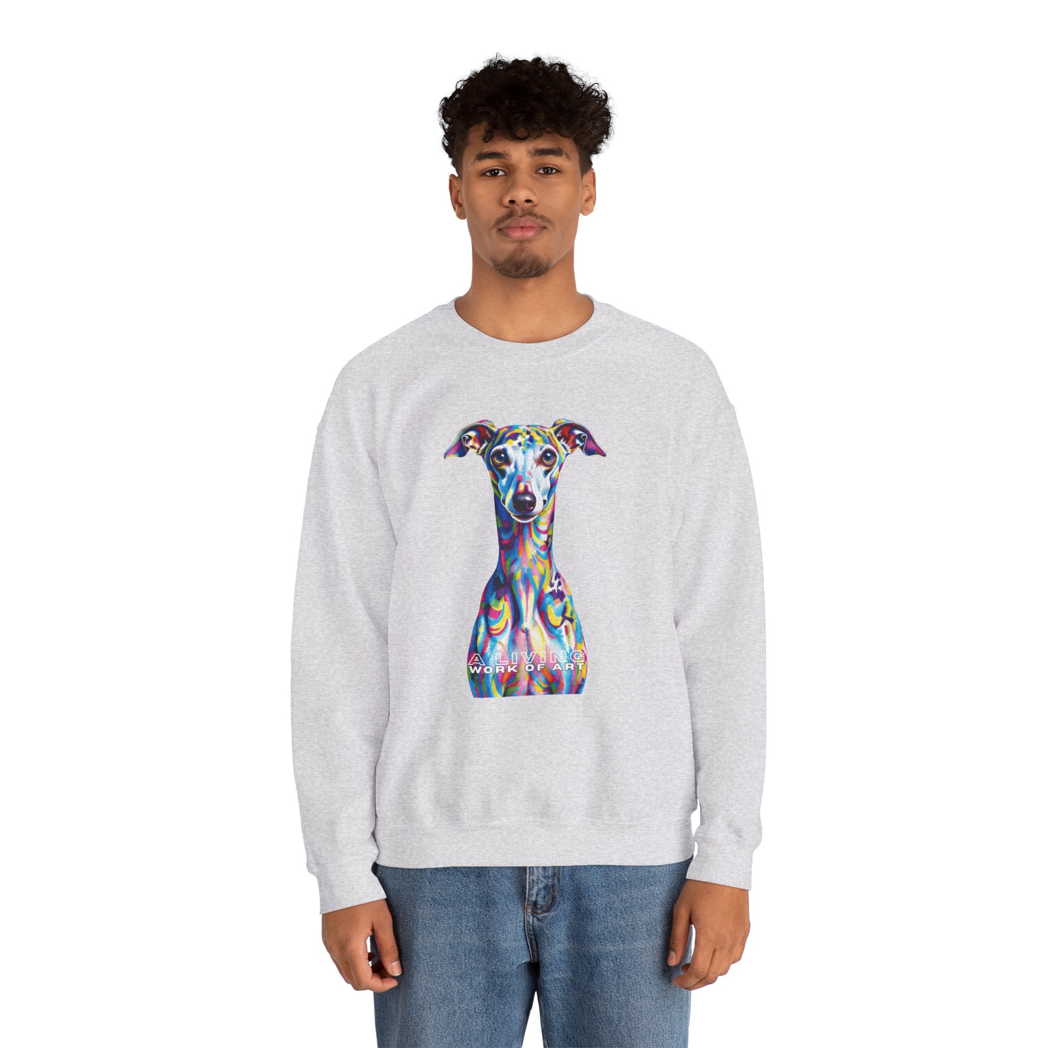Italian Greyhound Sweatshirt | Living Work of Art Collection | Pointillism Style
