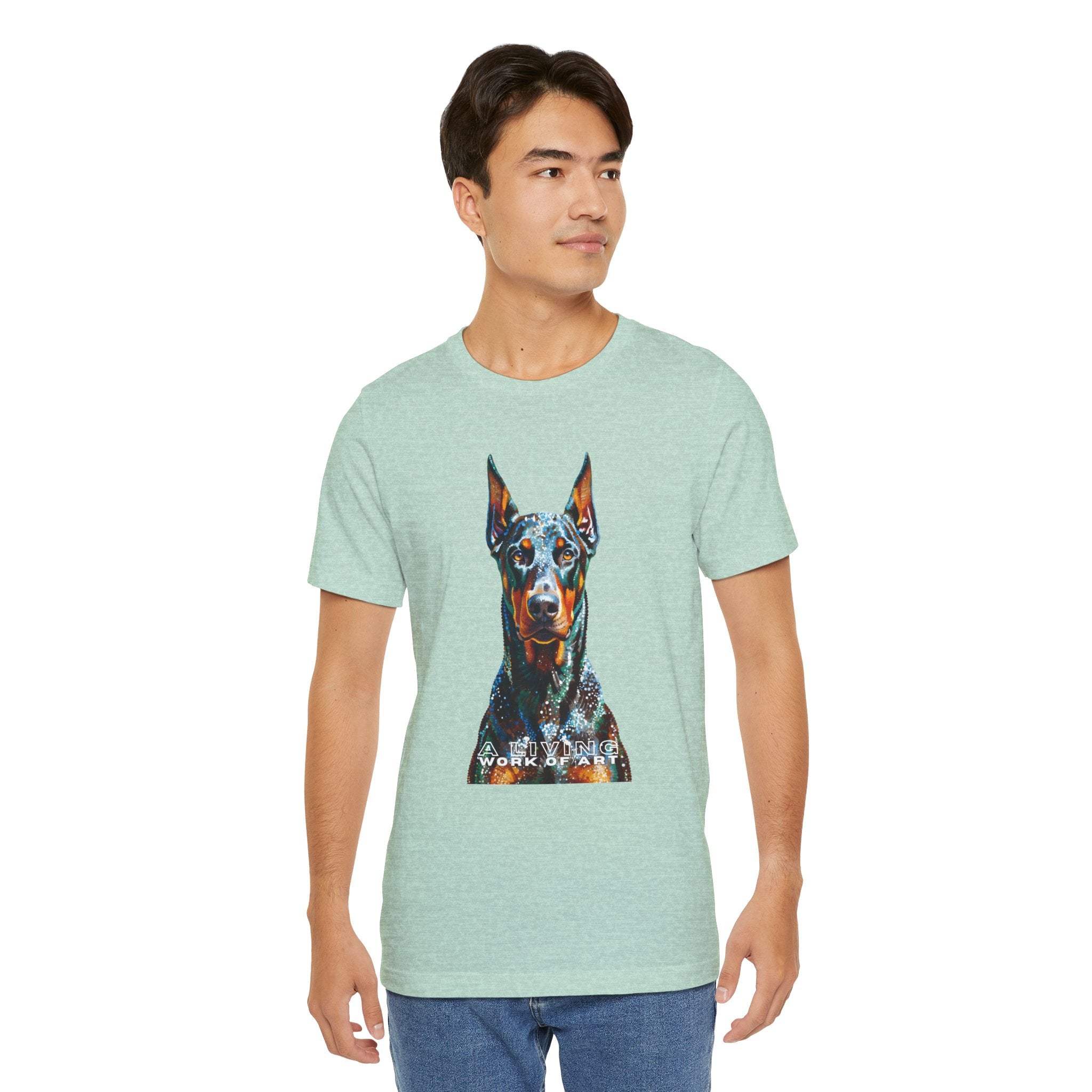 Doberman Pinscher T Shirt | Living Work of Art Collection | Pointillism Style