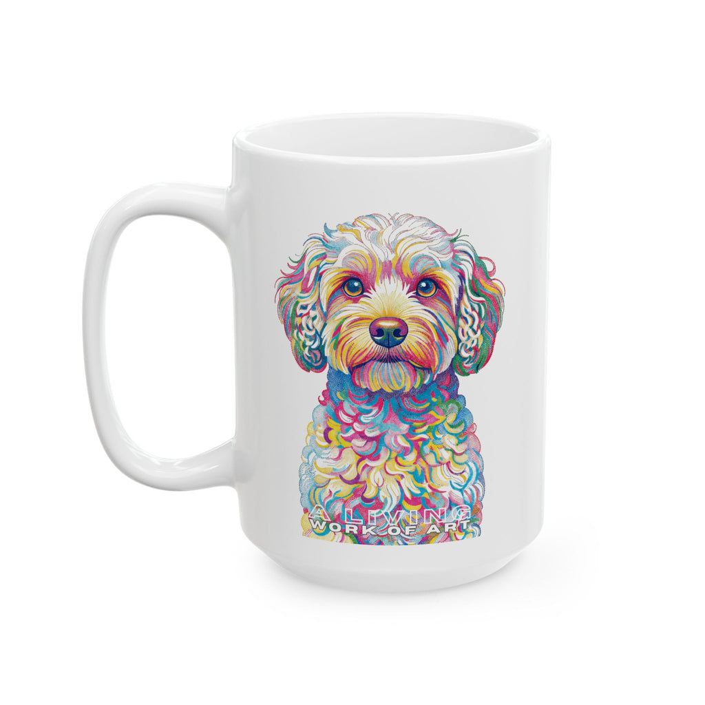 Cavapoo Coffee Mug | Living Work of Art Collection | Pointillism Style
