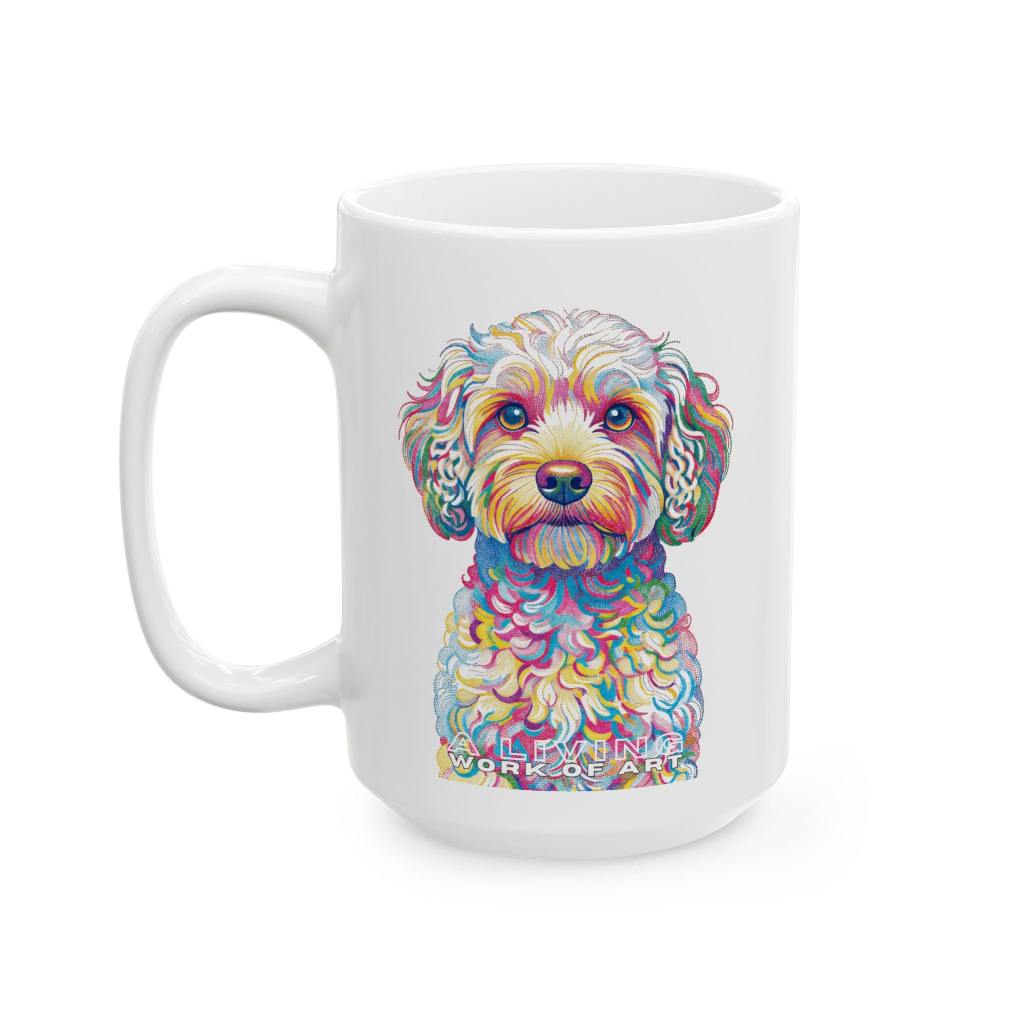 Cavapoo Coffee Mug | Living Work of Art Collection | Pointillism Style