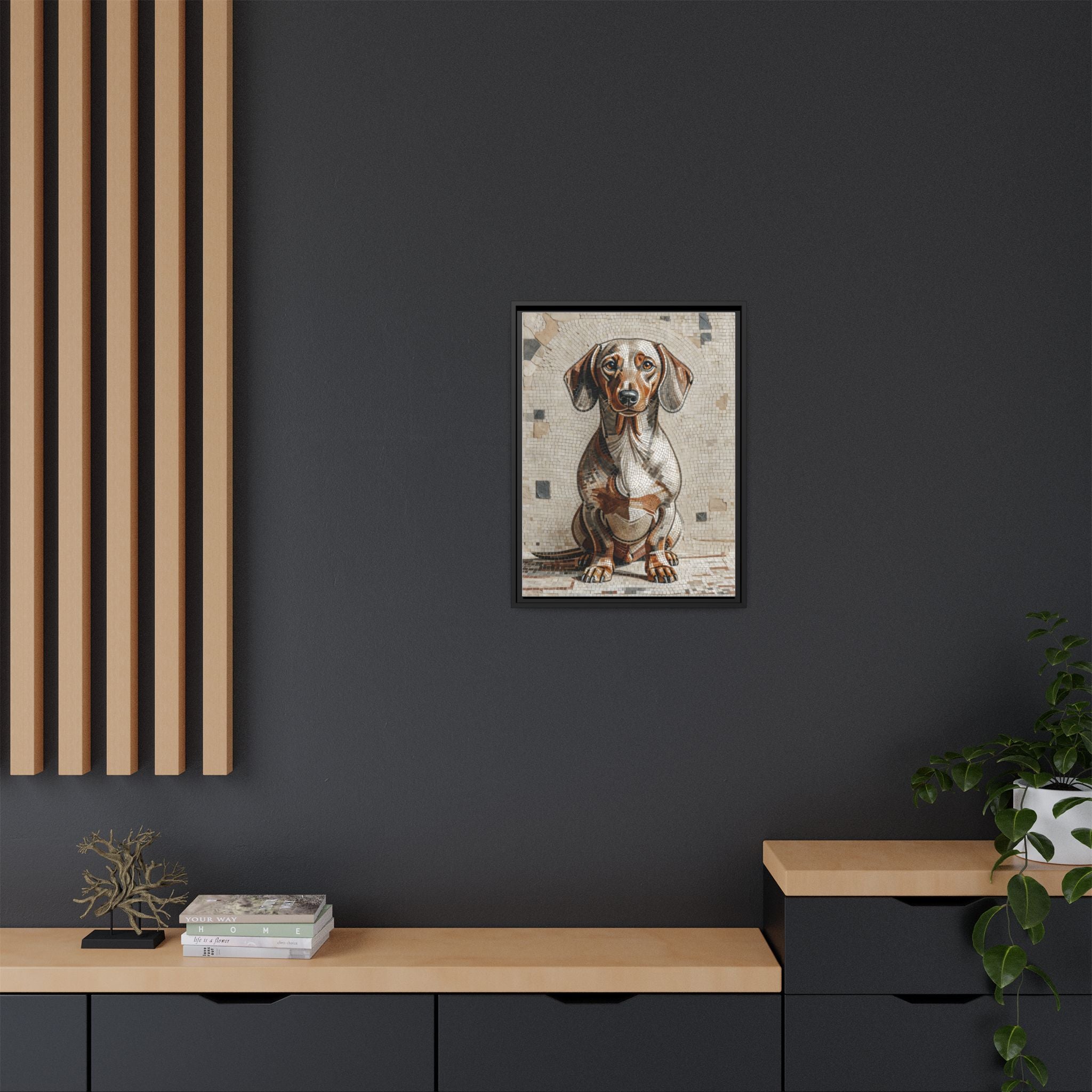 Dachshund Canvas Wall Art | Living Work of Art Collection | Mosaic Style Print