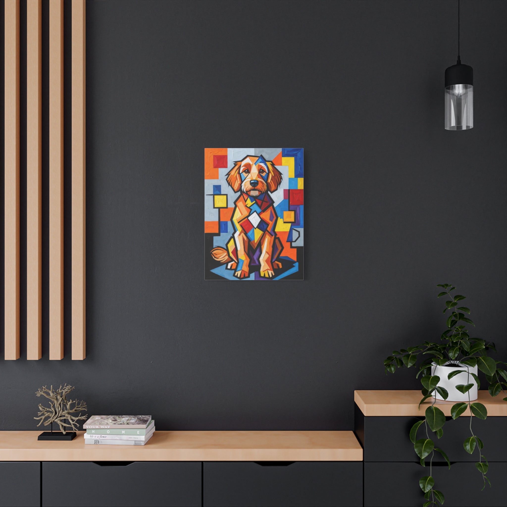 Goldendoodle Canvas Wall Art | Living Work of Art Collection | Cubist Style Print