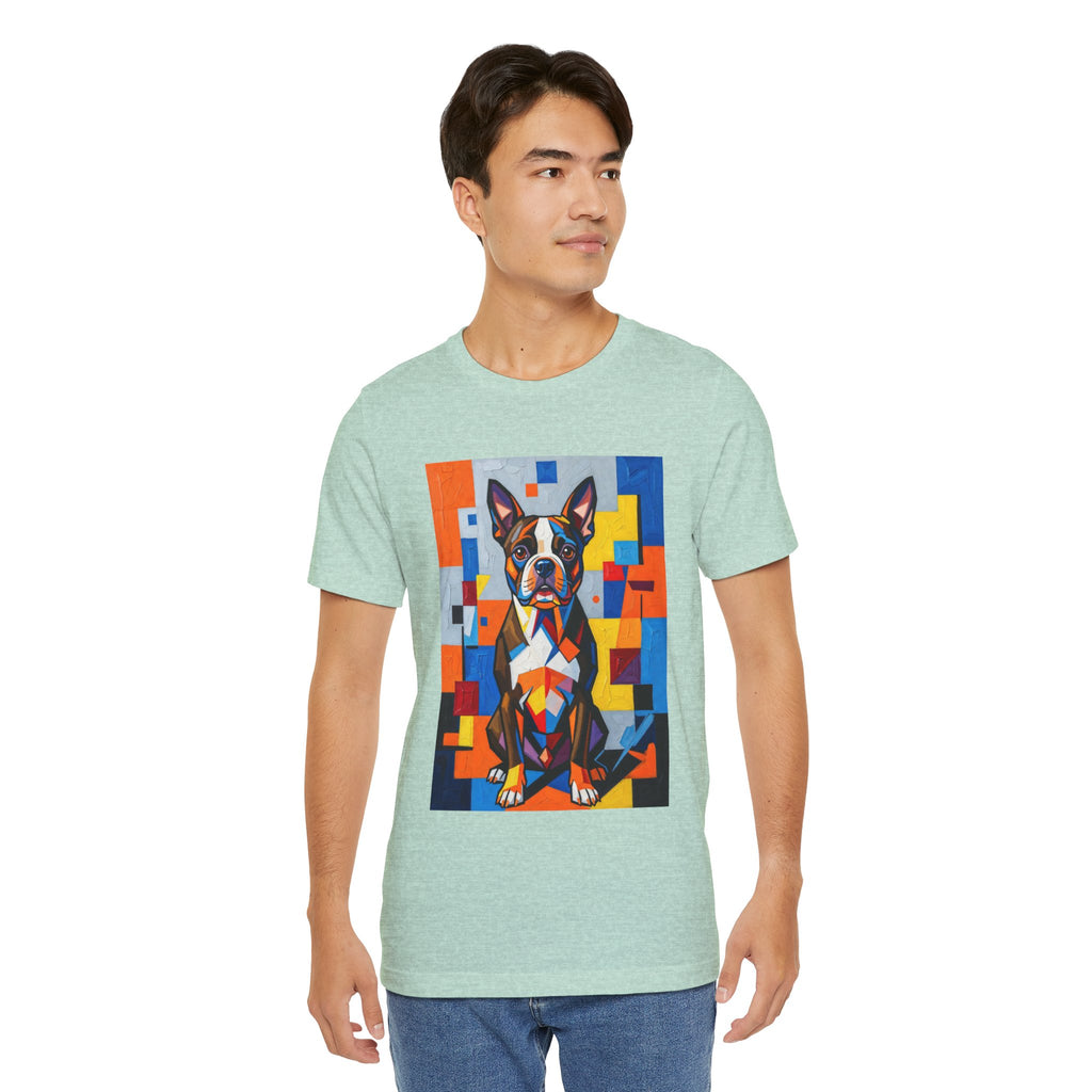 Boston Terrier T Shirt | Living Work of Art Collection | Cubist Style