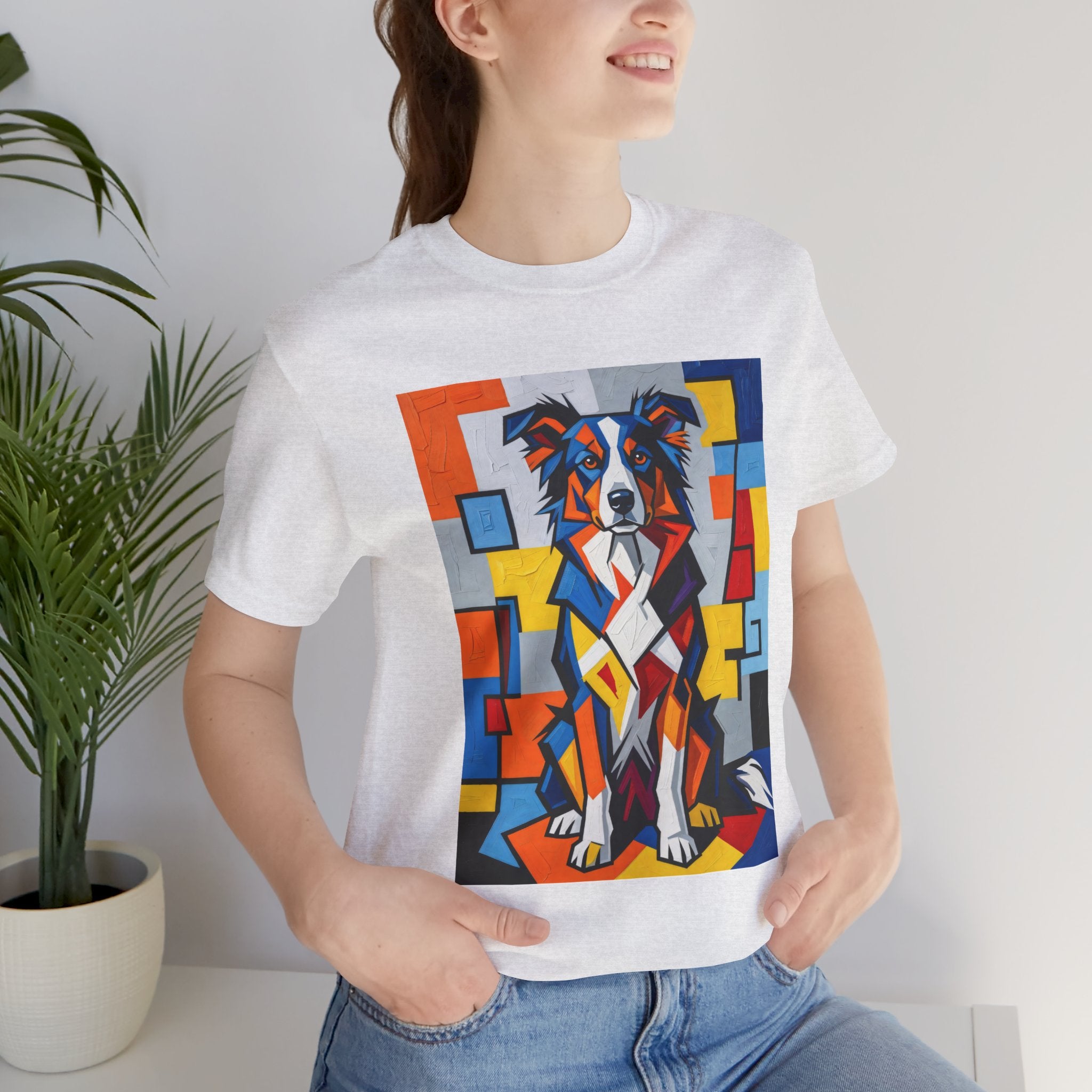 Border Collie T Shirt | Living Work of Art Collection | Cubist Style