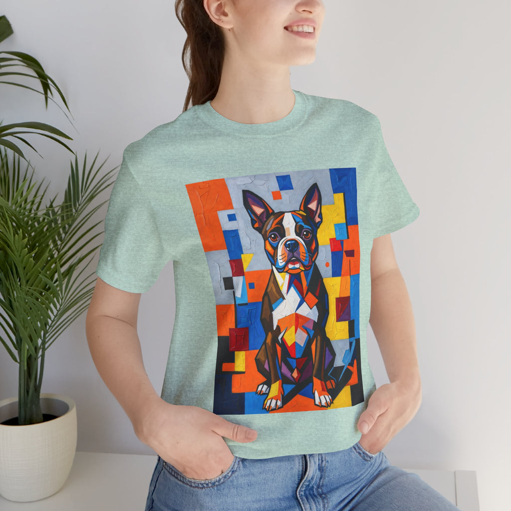 Boston Terrier T Shirt | Living Work of Art Collection | Cubist Style