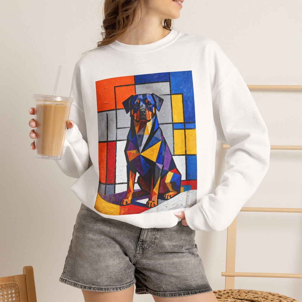 Rottweiler Sweatshirt | Living Work of Art Collection | Cubist Style