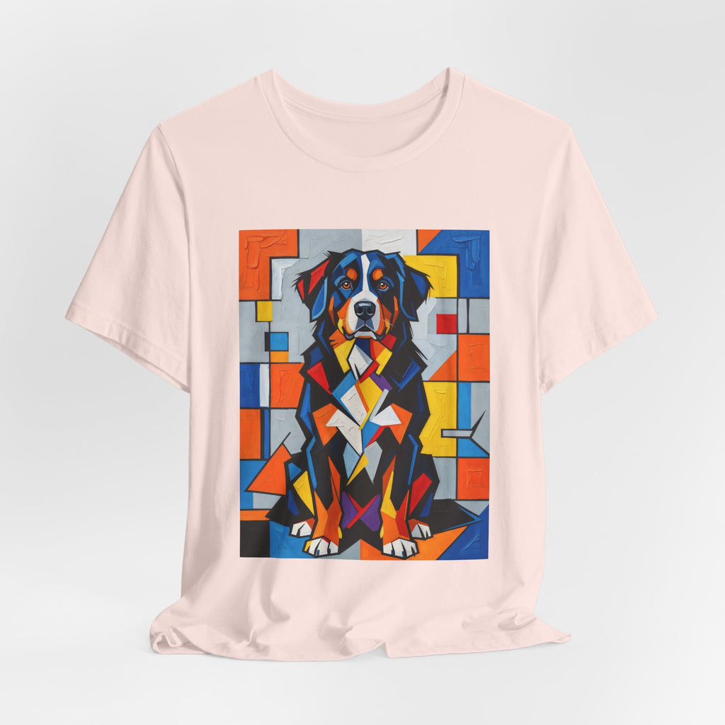 Bernese Mountain Dog T Shirt | Living Work of Art Collection | Cubist Style