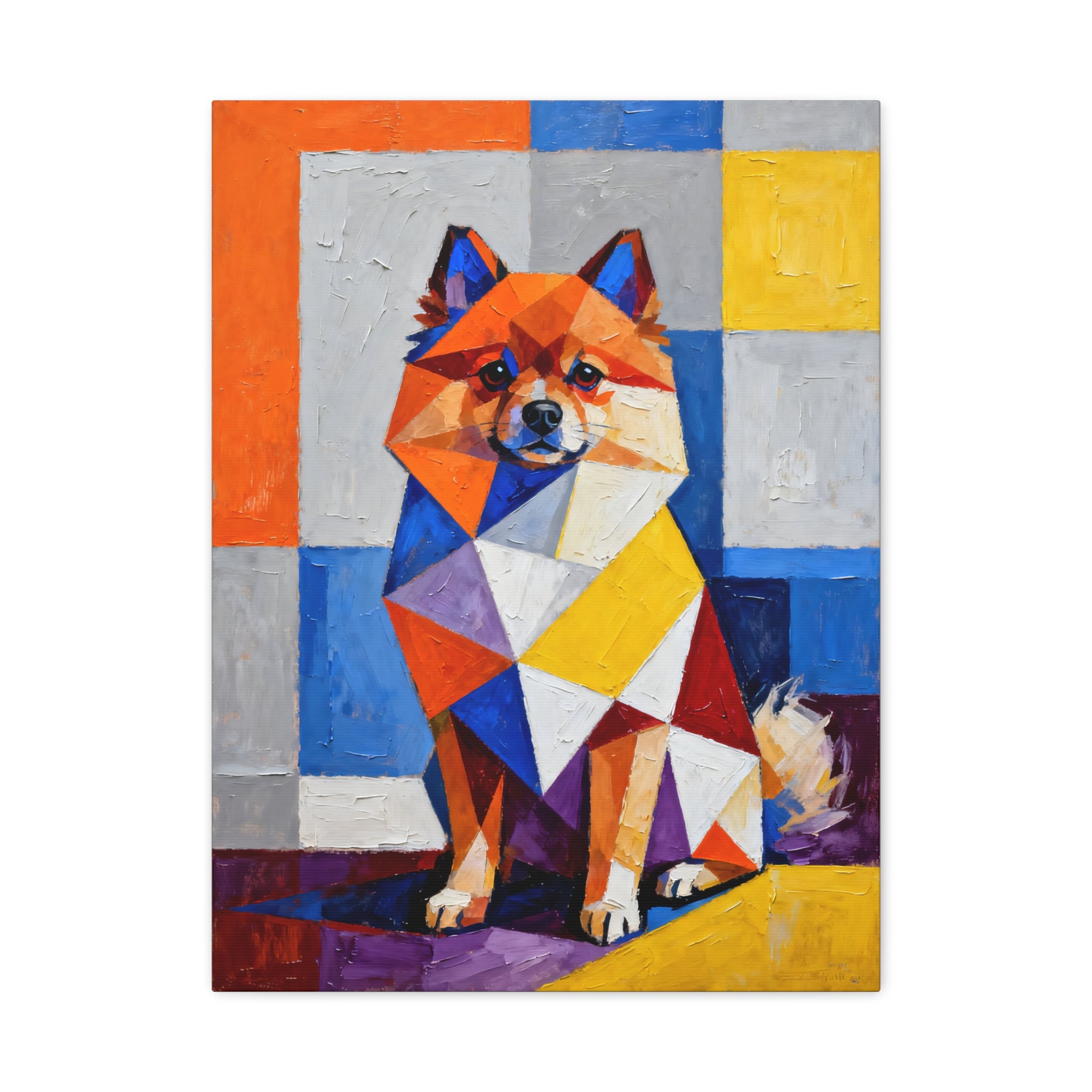 Pomeranian Canvas Wall Art | Living Work of Art Collection | Cubist Style Print