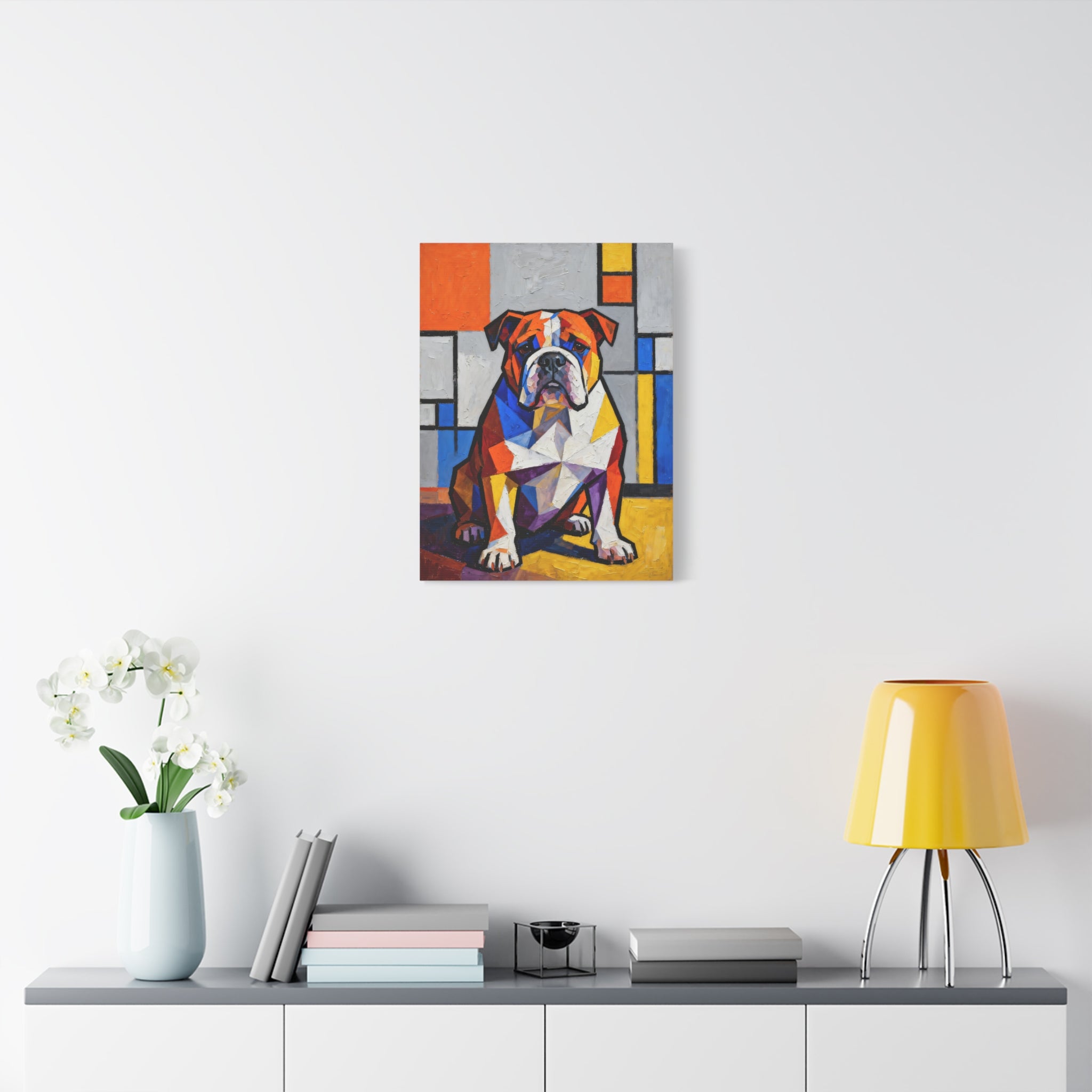 Bulldog Canvas Wall Art | Living Work of Art Collection | Cubist Style Print