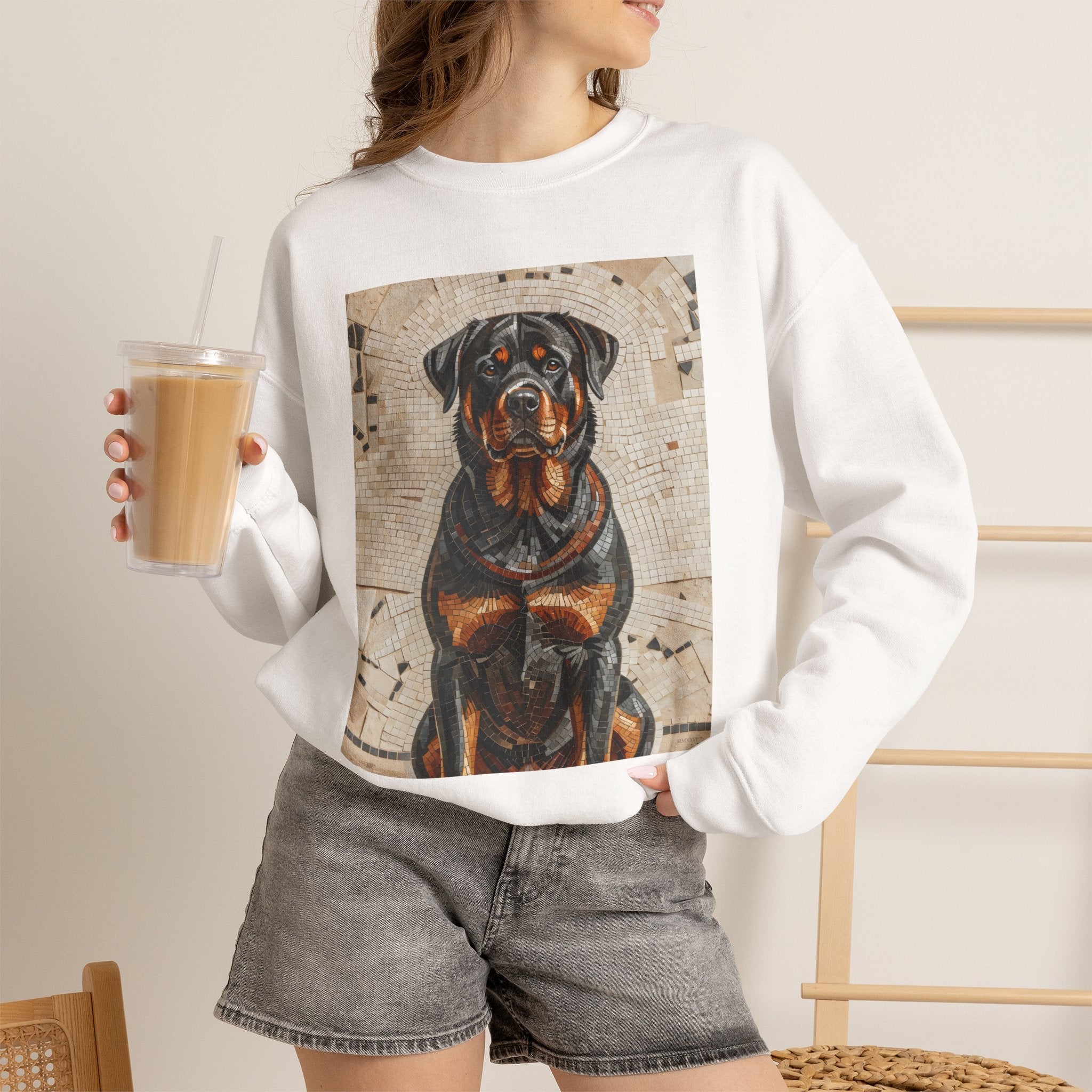 Rottweiler Sweatshirt | Living Work of Art Collection | Mosaic Style