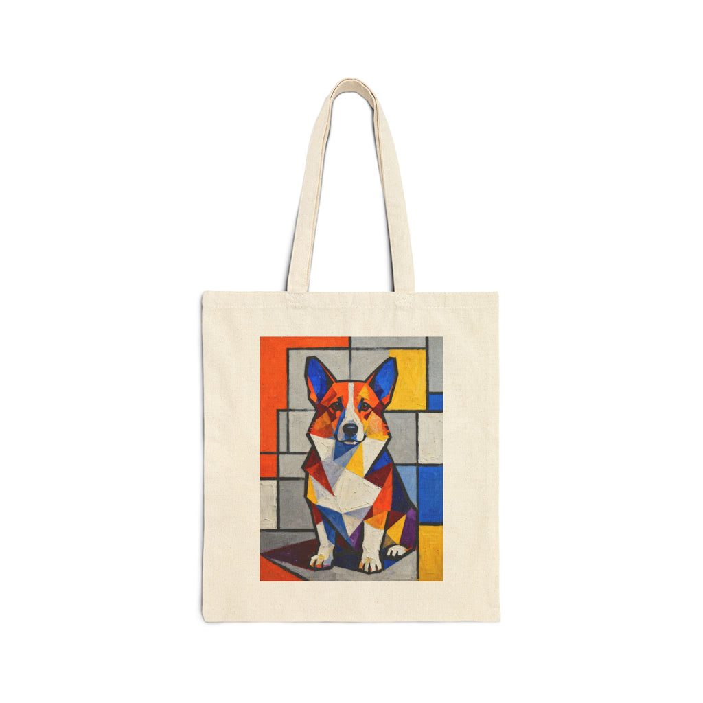 Corgi Tote Bag | Living Work of Art Collection | Cubist Style