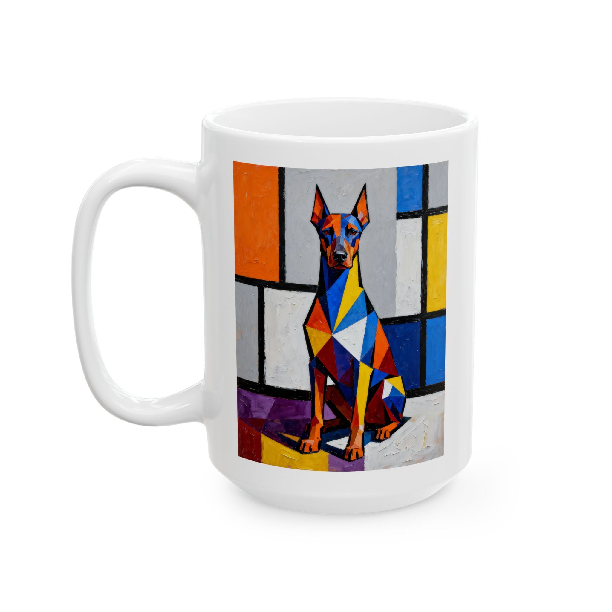 Doberman Pinscher Coffee Mug | Living Work of Art Collection | Cubist Style