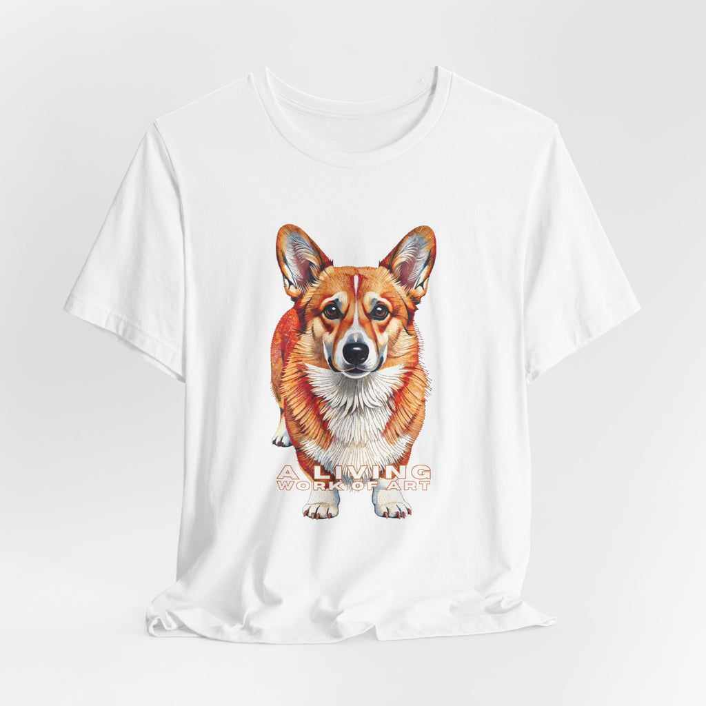 Corgi T Shirt | Living Work of Art Collection | Pointillism Style
