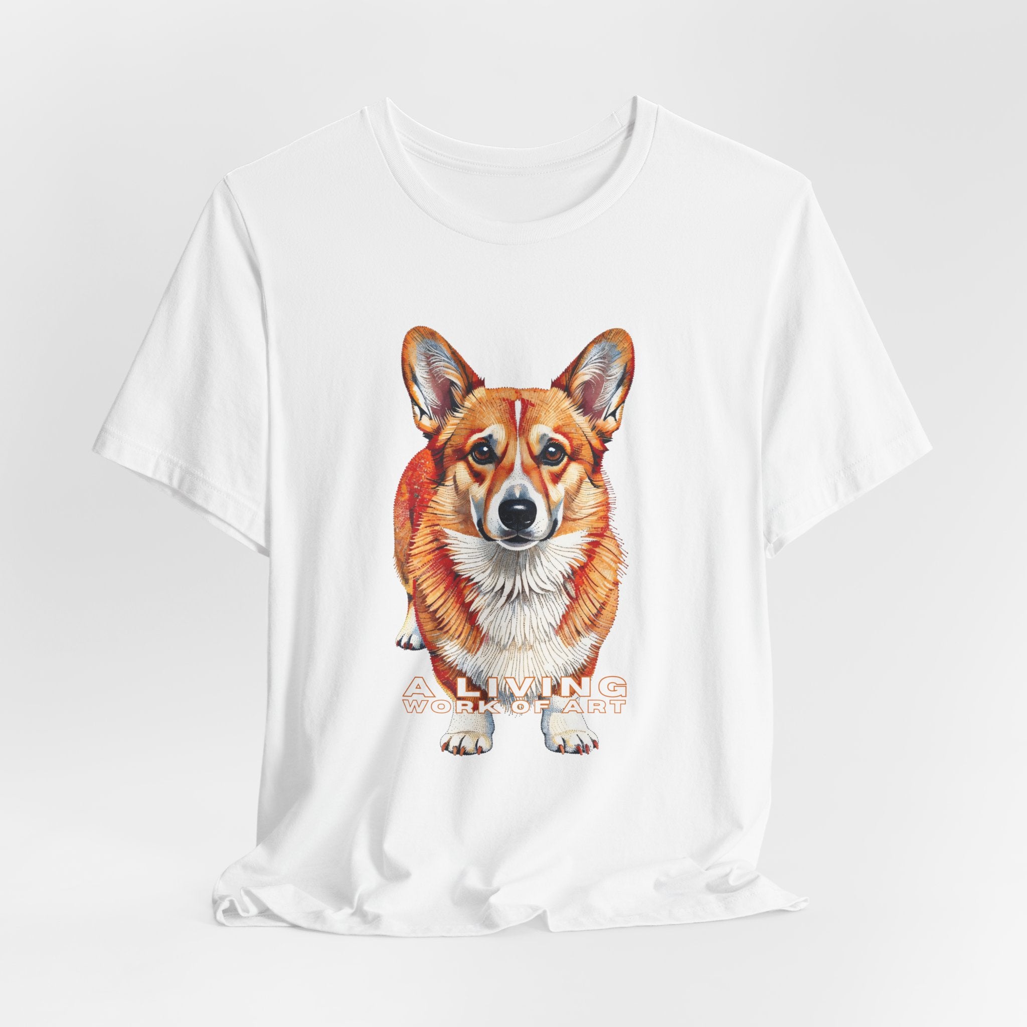 Corgi T Shirt | Living Work of Art Collection | Pointillism Style