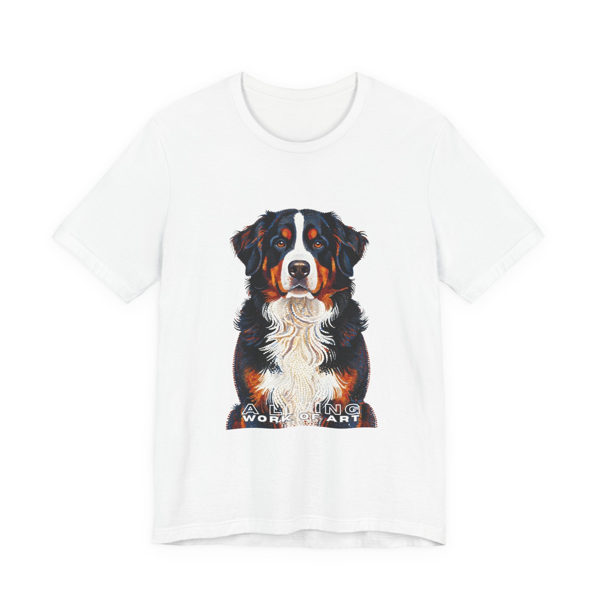 Bernese Mountain Dog T Shirt | Living Work of Art Collection | Pointillism Style