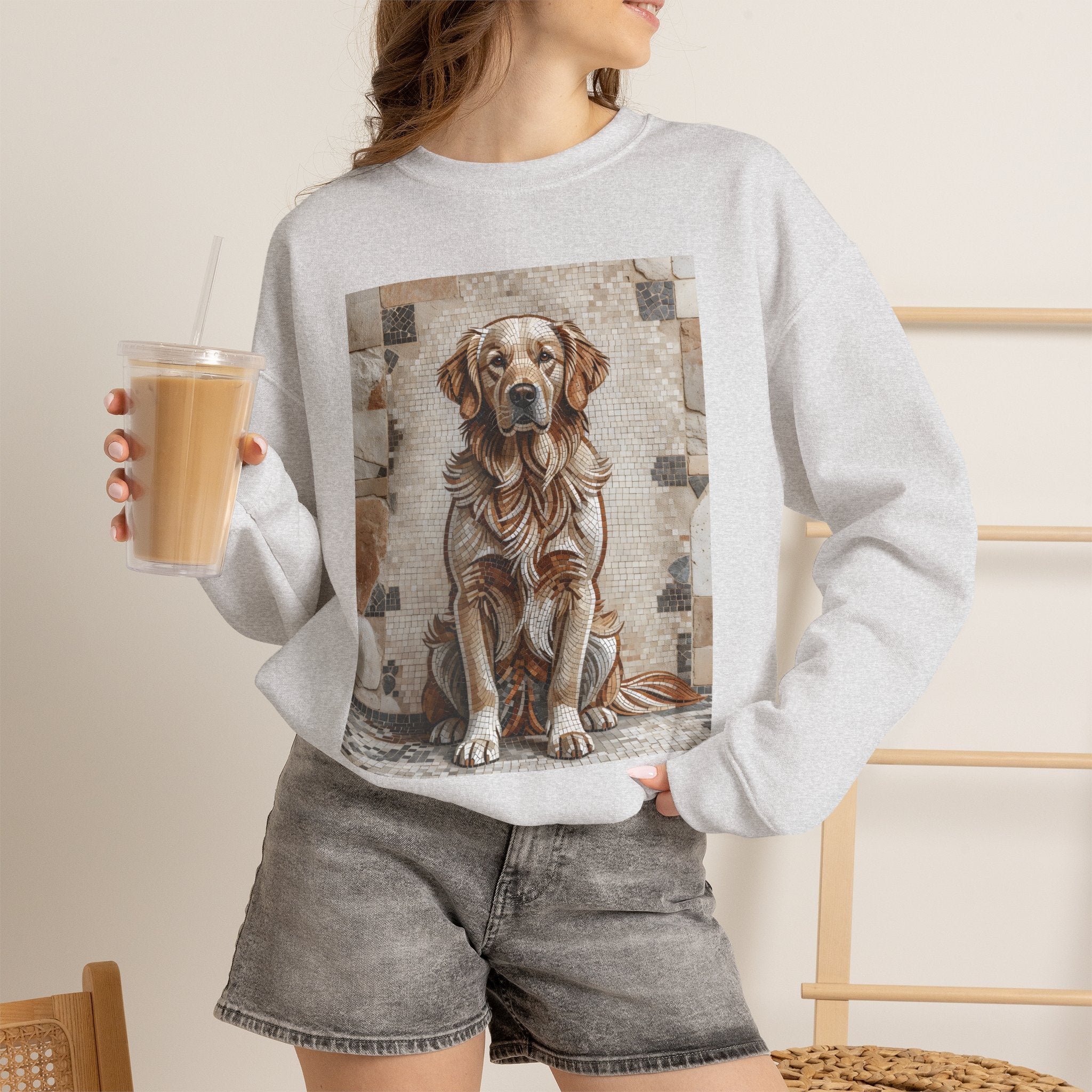 Golden Retriever Sweatshirt | Living Work of Art Collection | Mosaic Style