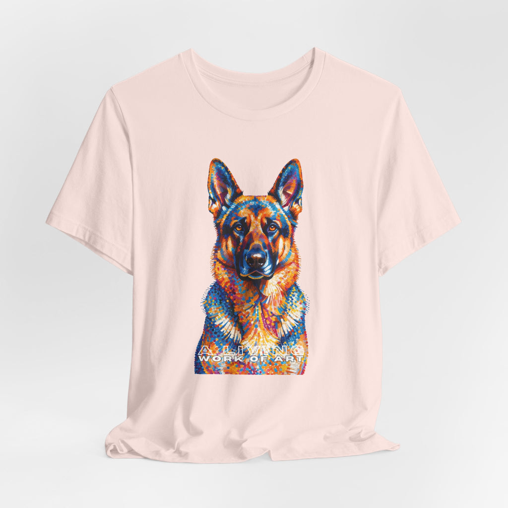 German Shepherd T Shirt | Living Work of Art Collection | Pointillism Style