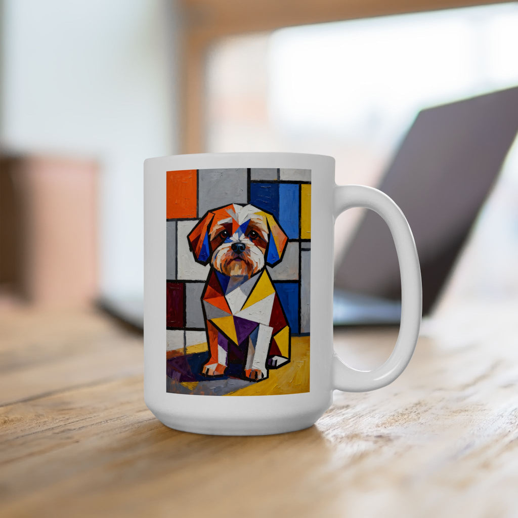 Shih-Poo Coffee Mug | Living Work of Art Collection | Cubist Style