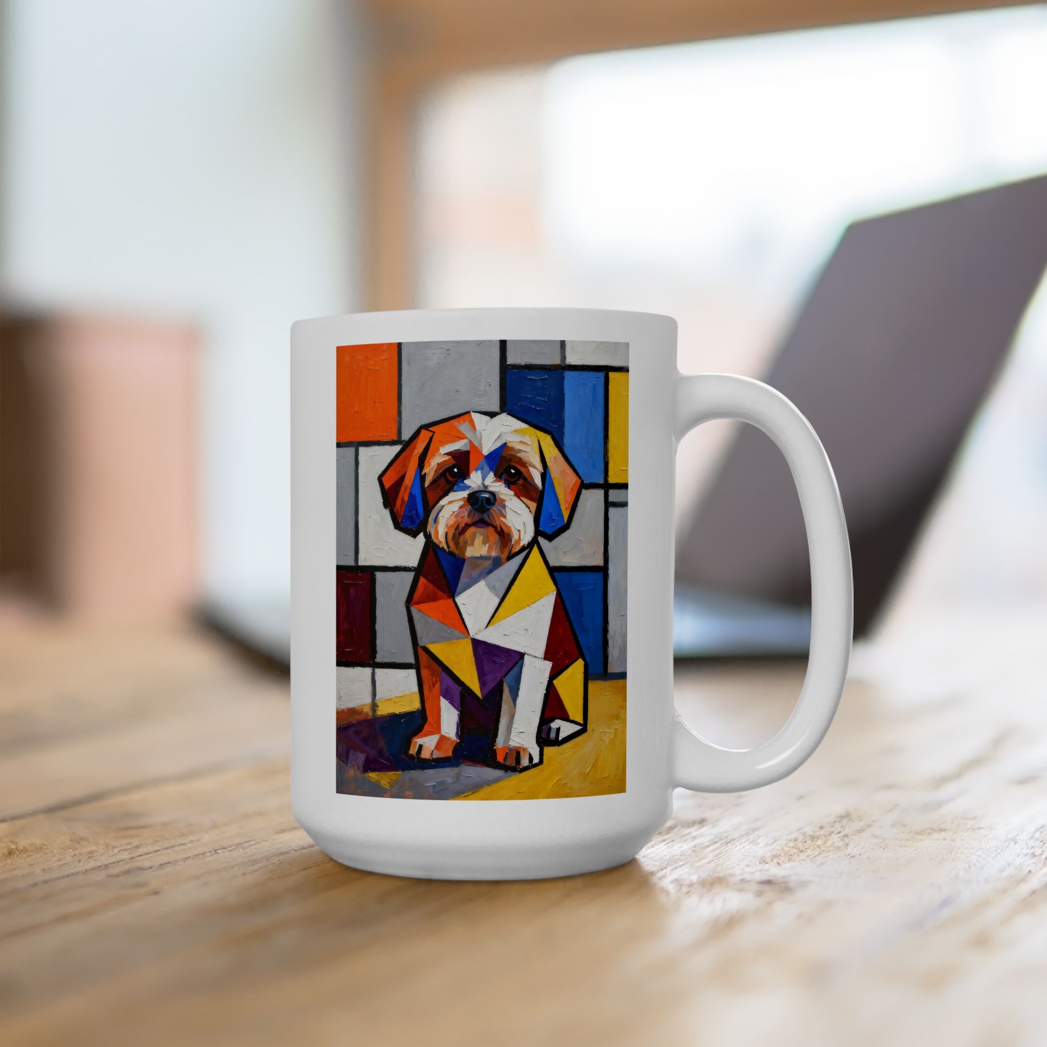 Shih-Poo Coffee Mug | Living Work of Art Collection | Cubist Style